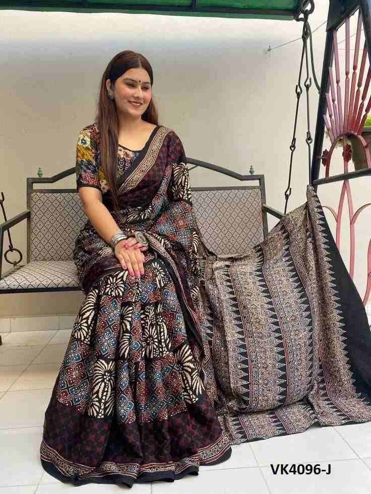 VK-4096 By Fashid Wholesale 4096-A To 4096-J Series Indian Traditional Wear Collection Beautiful Stylish Fancy Colorful Party Wear & Occasional Wear Chanderi Cotton Sarees At Wholesale Price