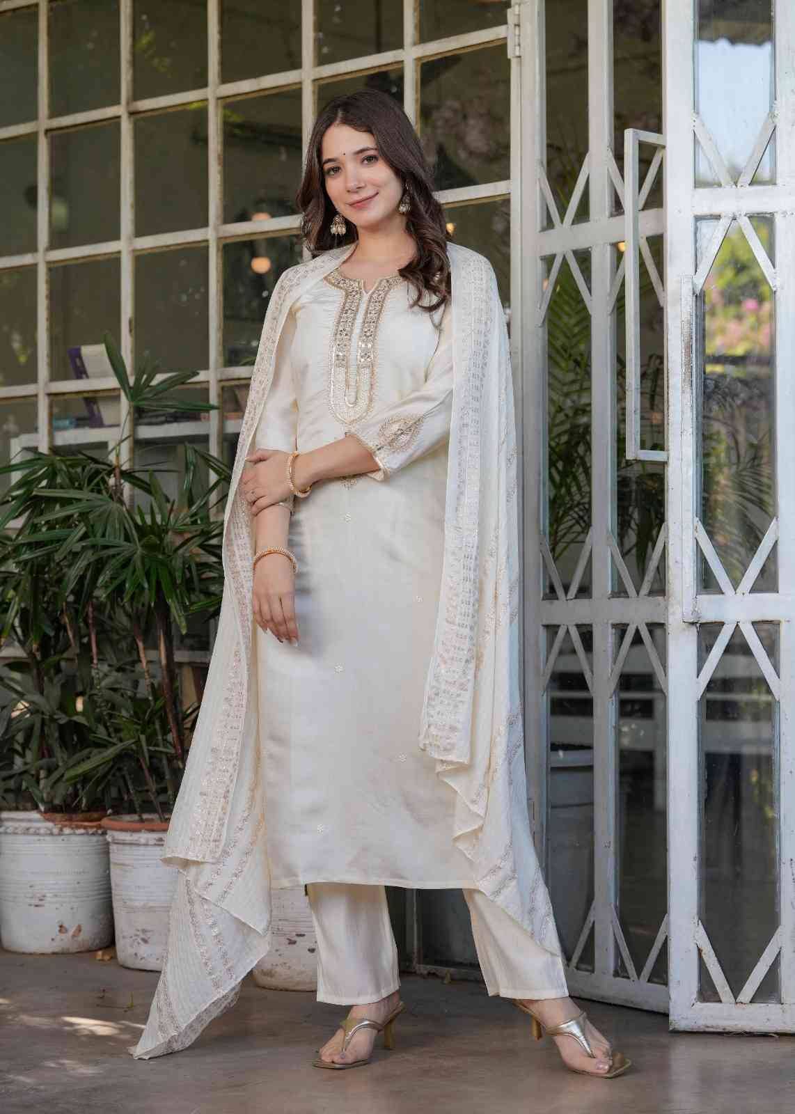 Dc-6010 By Fashid Wholesale 01 To 04 Series Beautiful Stylish Festive Suits Fancy Colorful Casual Wear & Ethnic Wear & Ready To Wear Viscose Chanderi Dresses At Wholesale Price