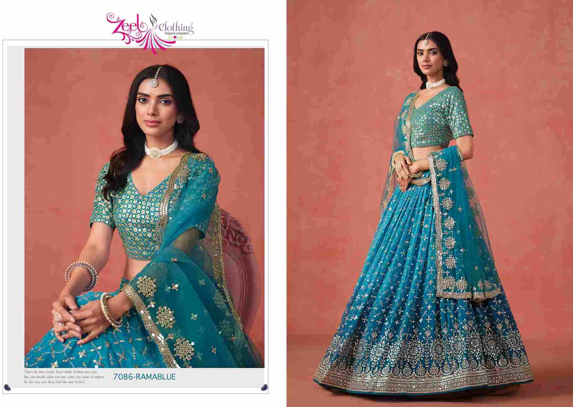 Elegance By Zeel Clothing 7086-A To 7086-K Series Designer Beautiful Collection Occasional Wear & Party Wear Fancy Lehengas At Wholesale Price