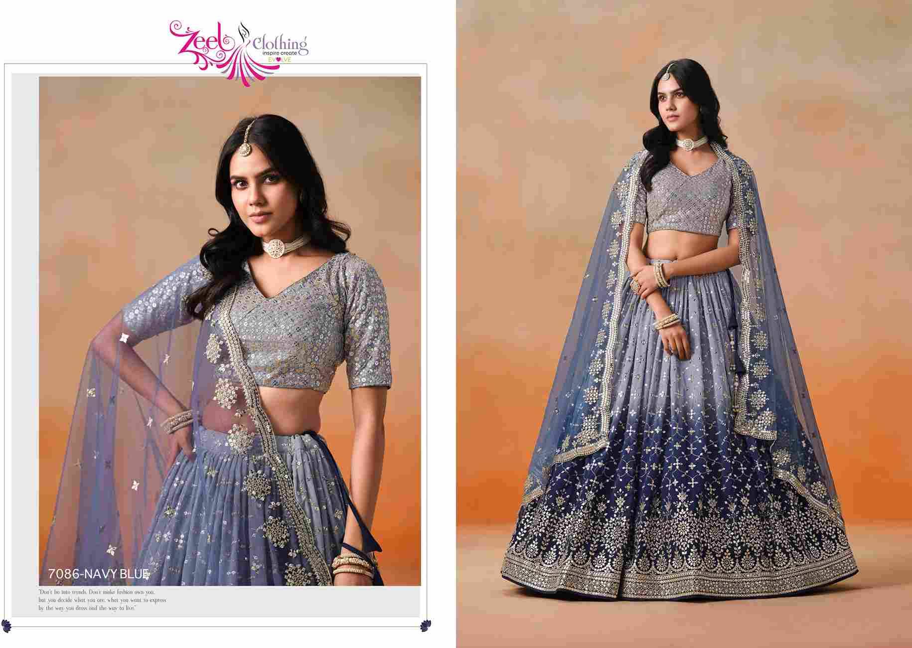Elegance By Zeel Clothing 7086-A To 7086-K Series Designer Beautiful Collection Occasional Wear & Party Wear Fancy Lehengas At Wholesale Price