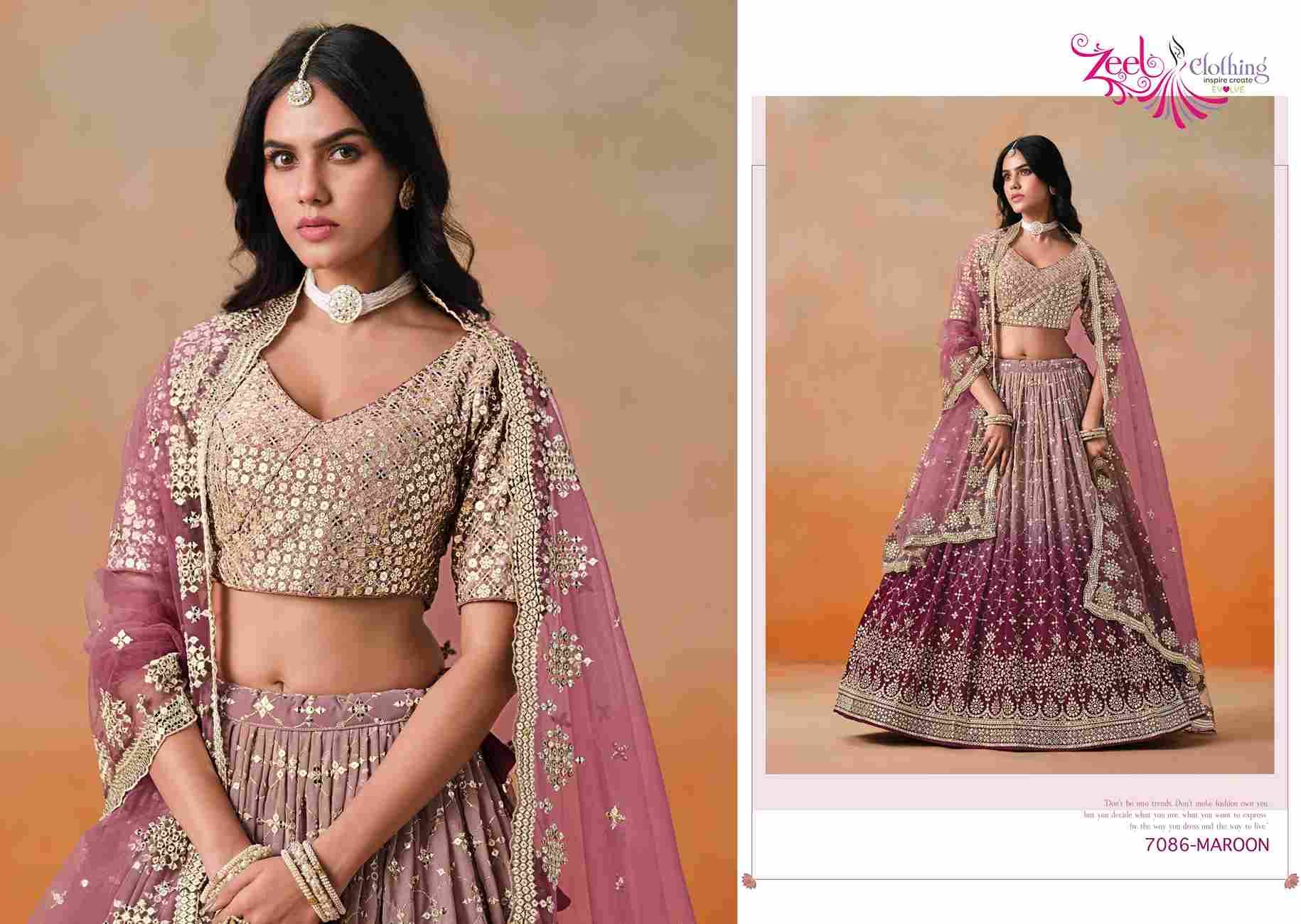 Elegance By Zeel Clothing 7086-A To 7086-K Series Designer Beautiful Collection Occasional Wear & Party Wear Fancy Lehengas At Wholesale Price