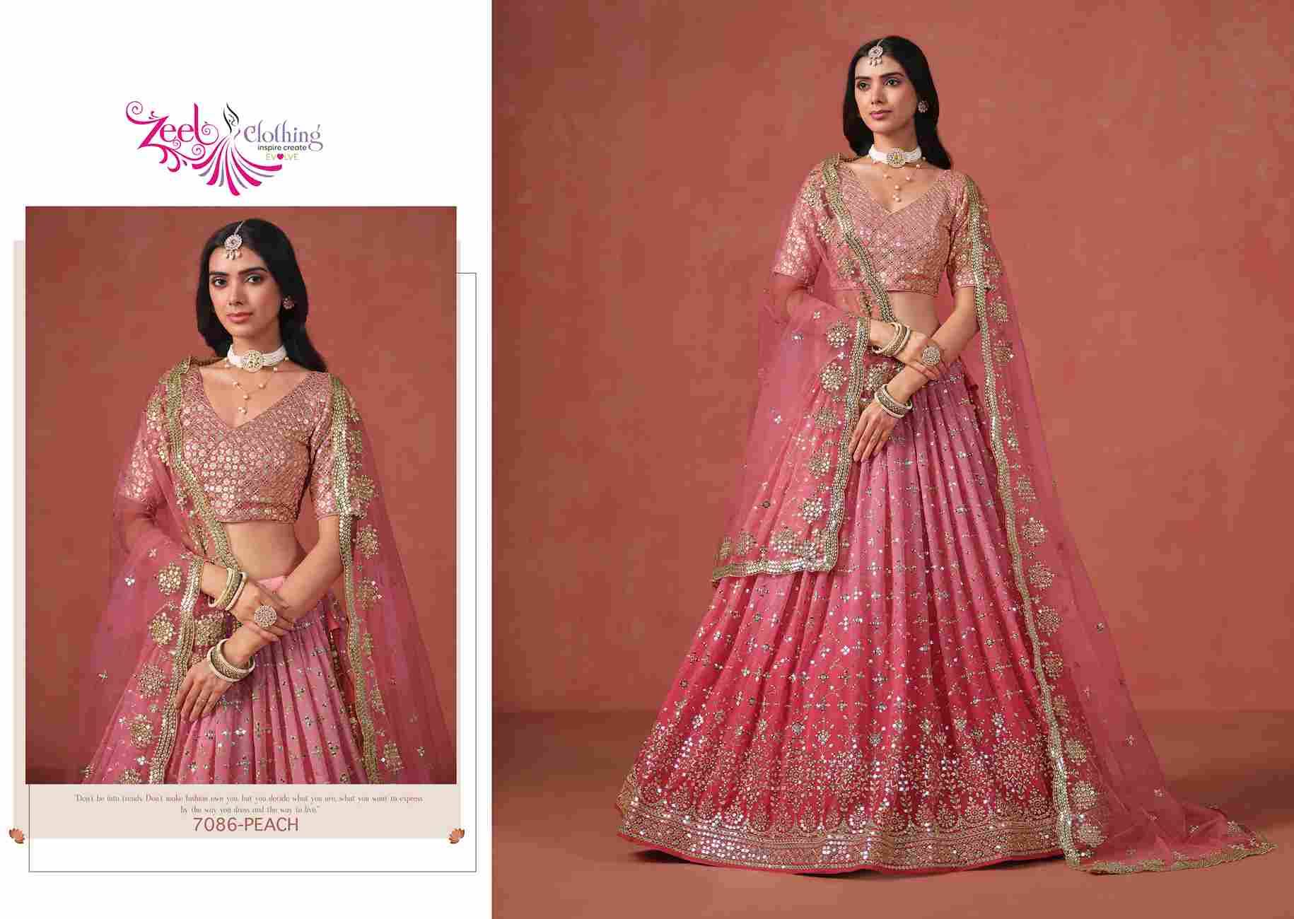 Elegance By Zeel Clothing 7086-A To 7086-K Series Designer Beautiful Collection Occasional Wear & Party Wear Fancy Lehengas At Wholesale Price
