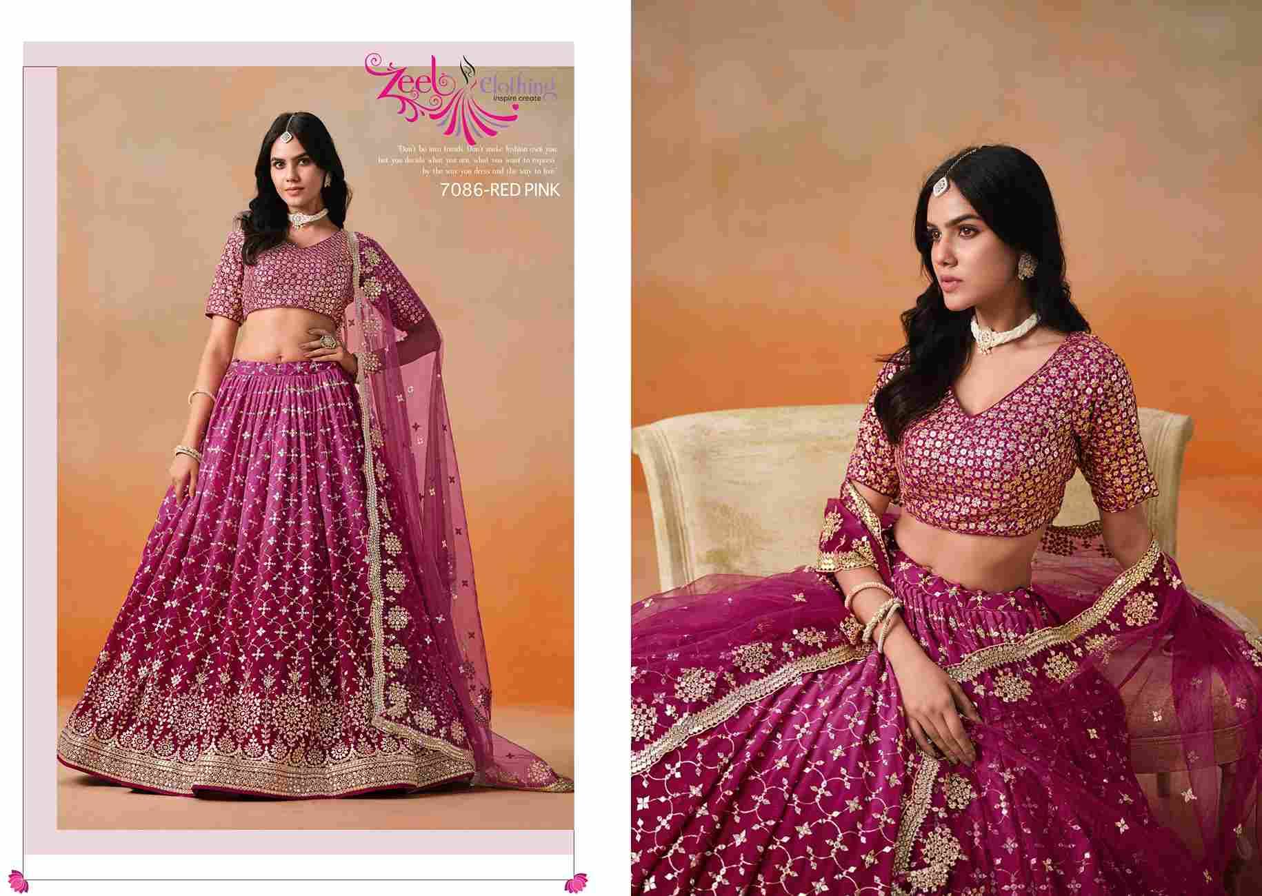 Elegance By Zeel Clothing 7086-A To 7086-K Series Designer Beautiful Collection Occasional Wear & Party Wear Fancy Lehengas At Wholesale Price