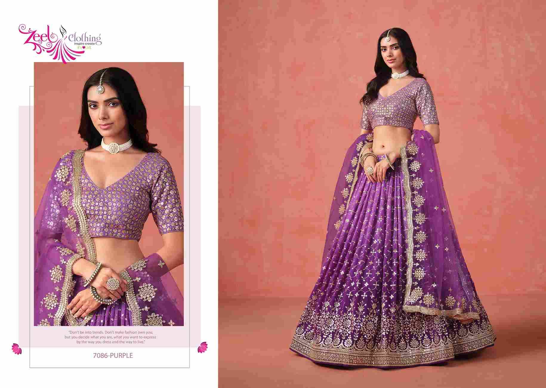 Elegance By Zeel Clothing 7086-A To 7086-K Series Designer Beautiful Collection Occasional Wear & Party Wear Fancy Lehengas At Wholesale Price