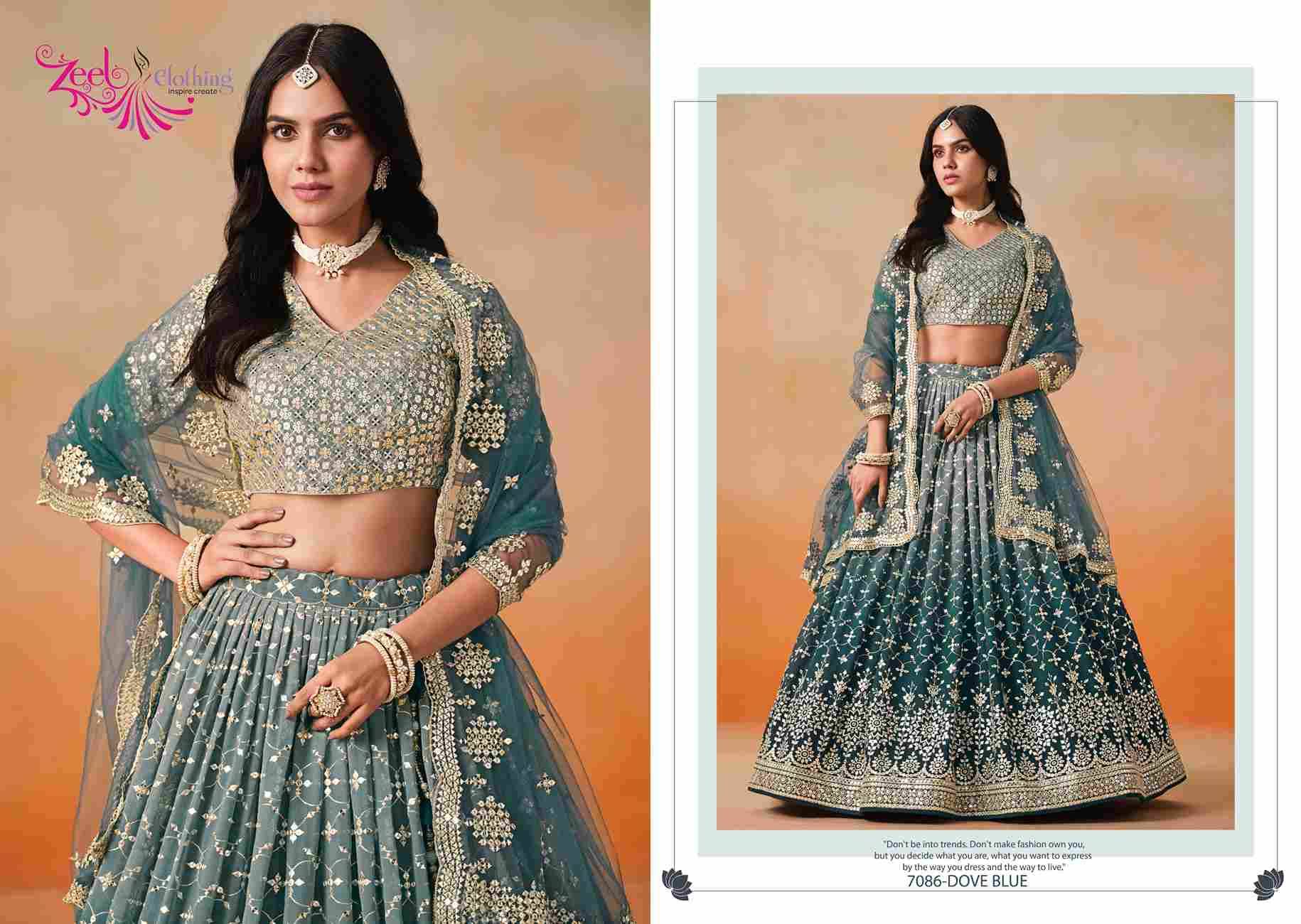 Elegance By Zeel Clothing 7086-A To 7086-K Series Designer Beautiful Collection Occasional Wear & Party Wear Fancy Lehengas At Wholesale Price