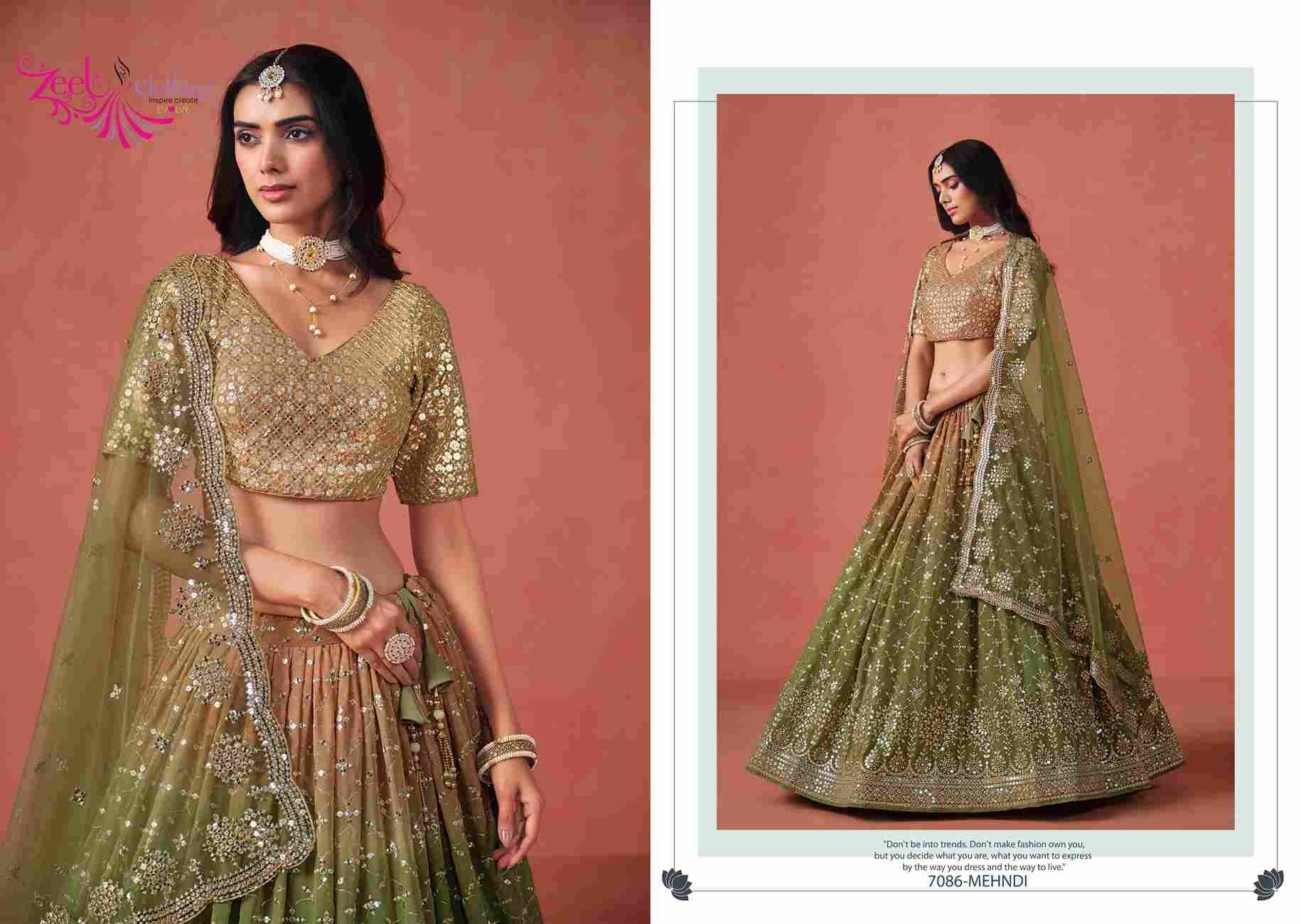 Elegance By Zeel Clothing 7086-A To 7086-K Series Designer Beautiful Collection Occasional Wear & Party Wear Fancy Lehengas At Wholesale Price