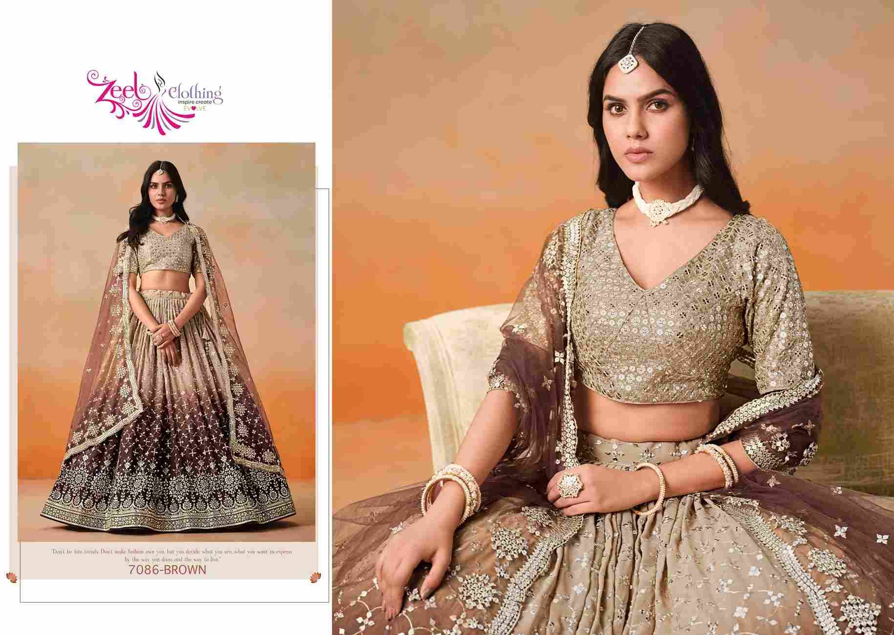 Elegance By Zeel Clothing 7086-A To 7086-K Series Designer Beautiful Collection Occasional Wear & Party Wear Fancy Lehengas At Wholesale Price