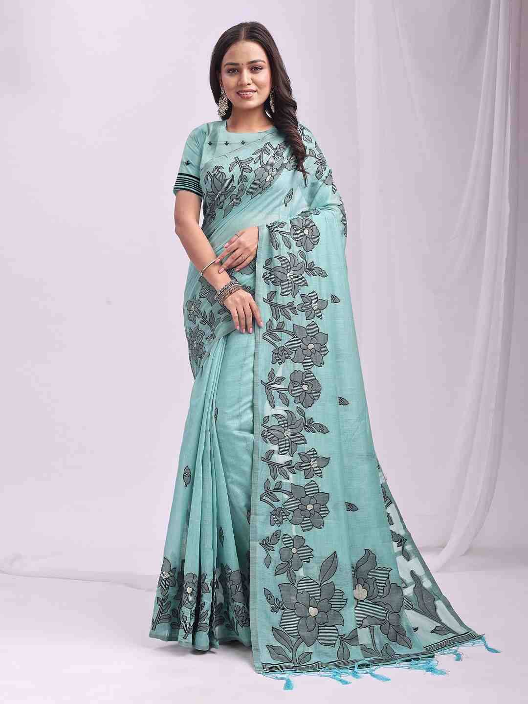 Kashira By Fashid Wholesale 1001 To 1006 Series Indian Traditional Wear Collection Beautiful Stylish Fancy Colorful Party Wear & Occasional Wear Linen Cotton Sarees At Wholesale Price