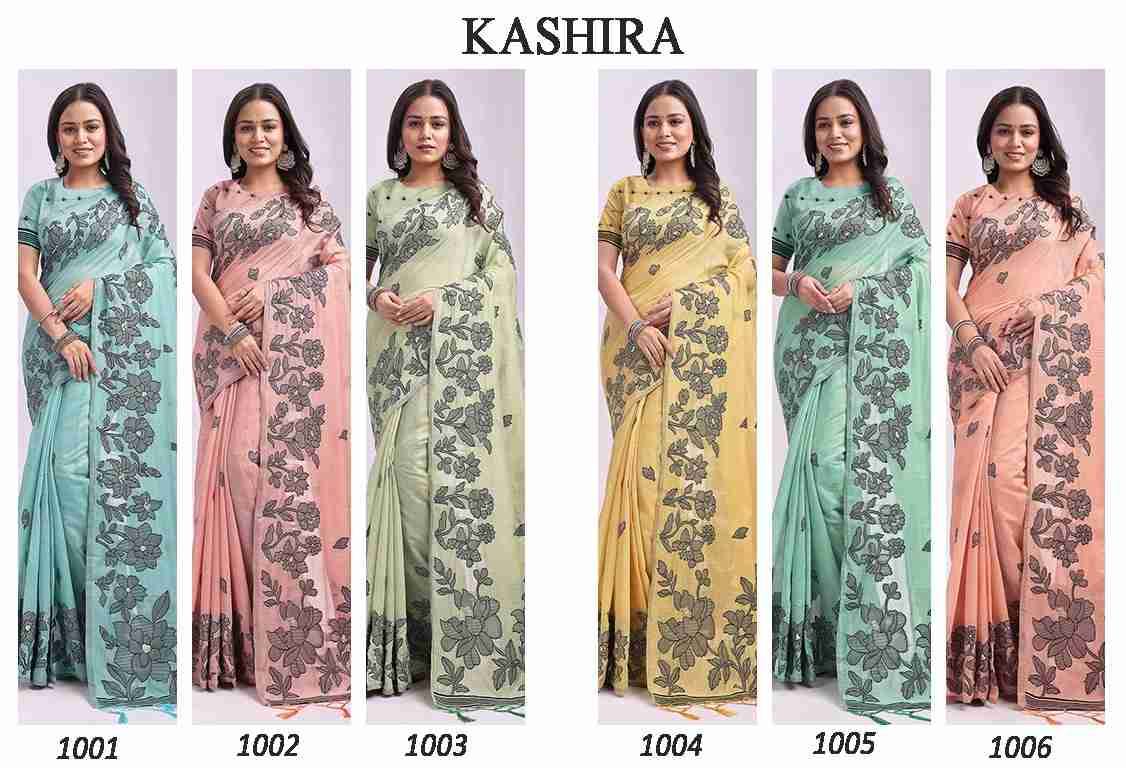 Kashira By Fashid Wholesale 1001 To 1006 Series Indian Traditional Wear Collection Beautiful Stylish Fancy Colorful Party Wear & Occasional Wear Linen Cotton Sarees At Wholesale Price