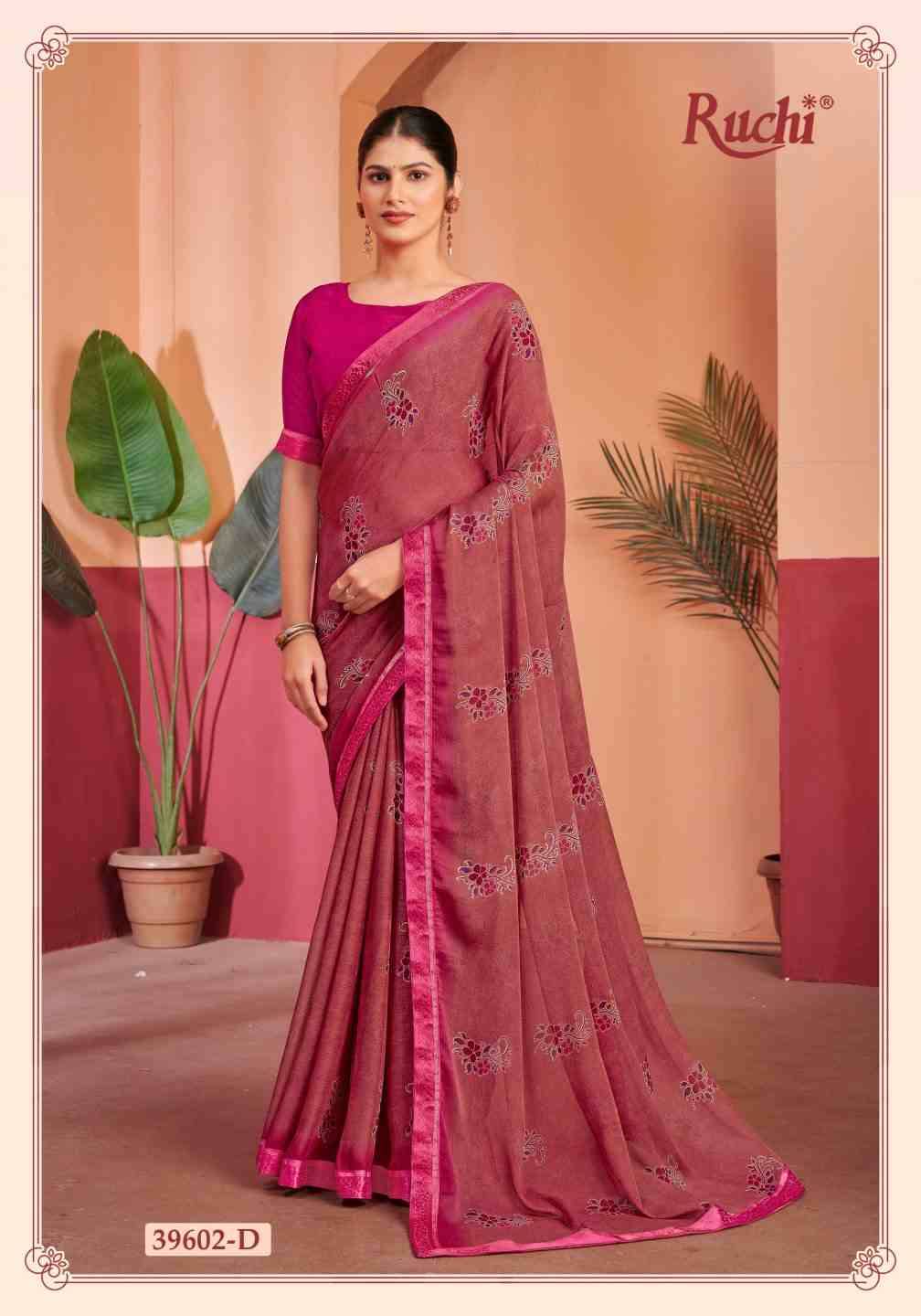Simayaa Vol-28 By Ruchi Sarees 39601-A To 39603-D Series Indian Traditional Wear Collection Beautiful Stylish Fancy Colorful Party Wear & Occasional Wear Chiffon Sarees At Wholesale Price