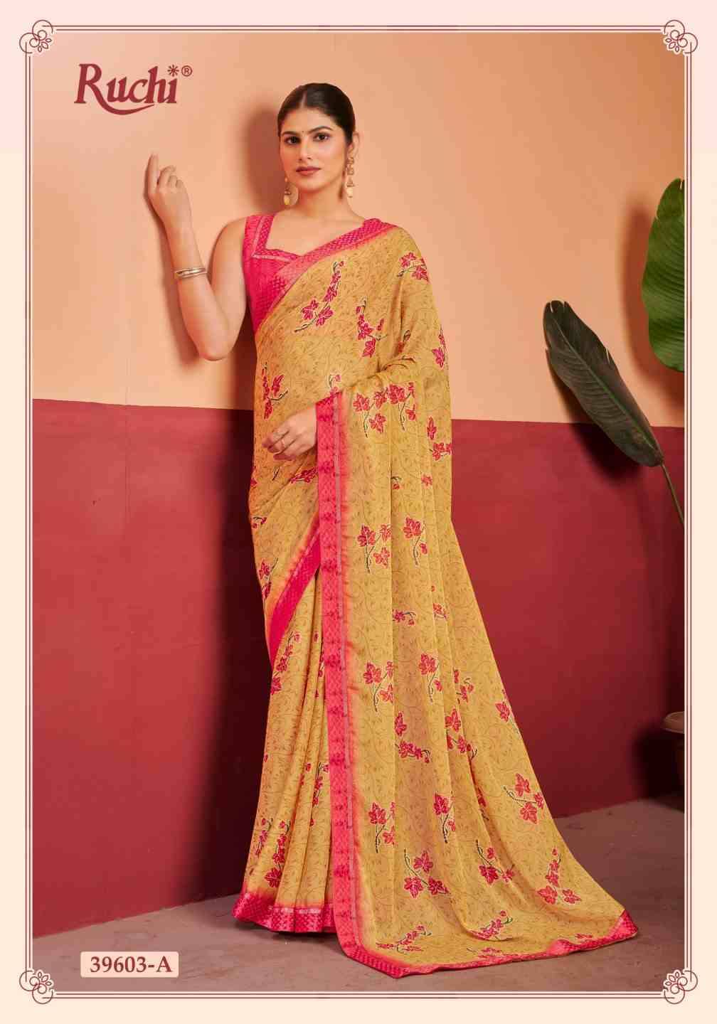 Simayaa Vol-28 By Ruchi Sarees 39601-A To 39603-D Series Indian Traditional Wear Collection Beautiful Stylish Fancy Colorful Party Wear & Occasional Wear Chiffon Sarees At Wholesale Price
