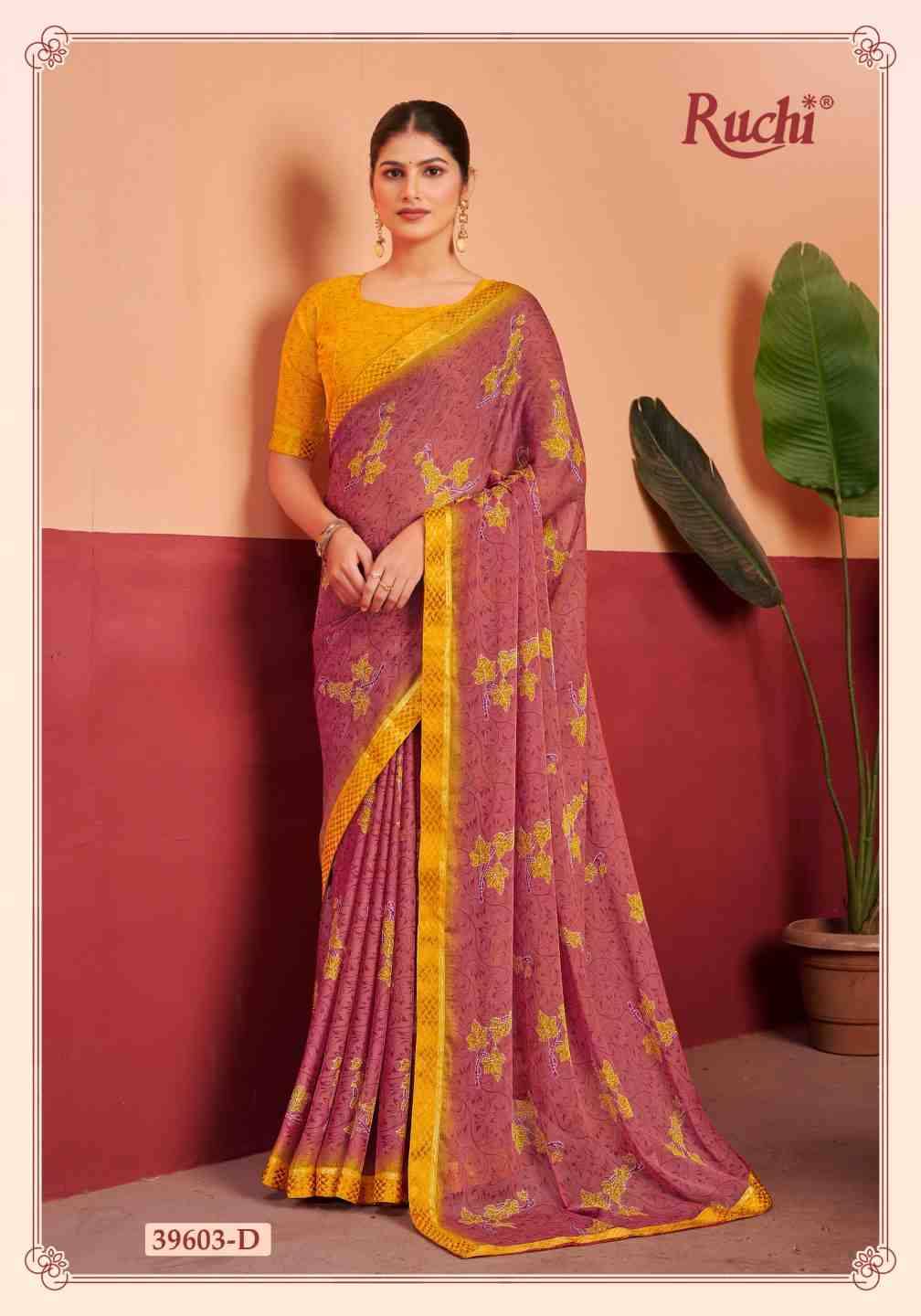 Simayaa Vol-28 By Ruchi Sarees 39601-A To 39603-D Series Indian Traditional Wear Collection Beautiful Stylish Fancy Colorful Party Wear & Occasional Wear Chiffon Sarees At Wholesale Price
