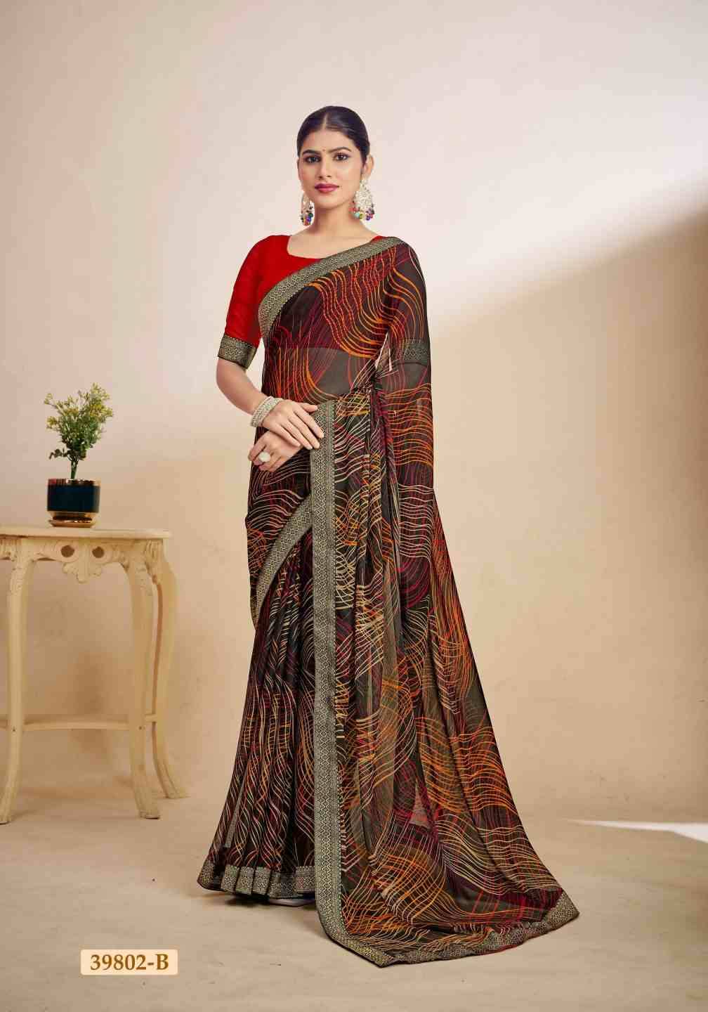 Simayaa Vol-29 By Ruchi Sarees 39801-A To 39803-D Series Indian Traditional Wear Collection Beautiful Stylish Fancy Colorful Party Wear & Occasional Wear Chiffon Sarees At Wholesale Price