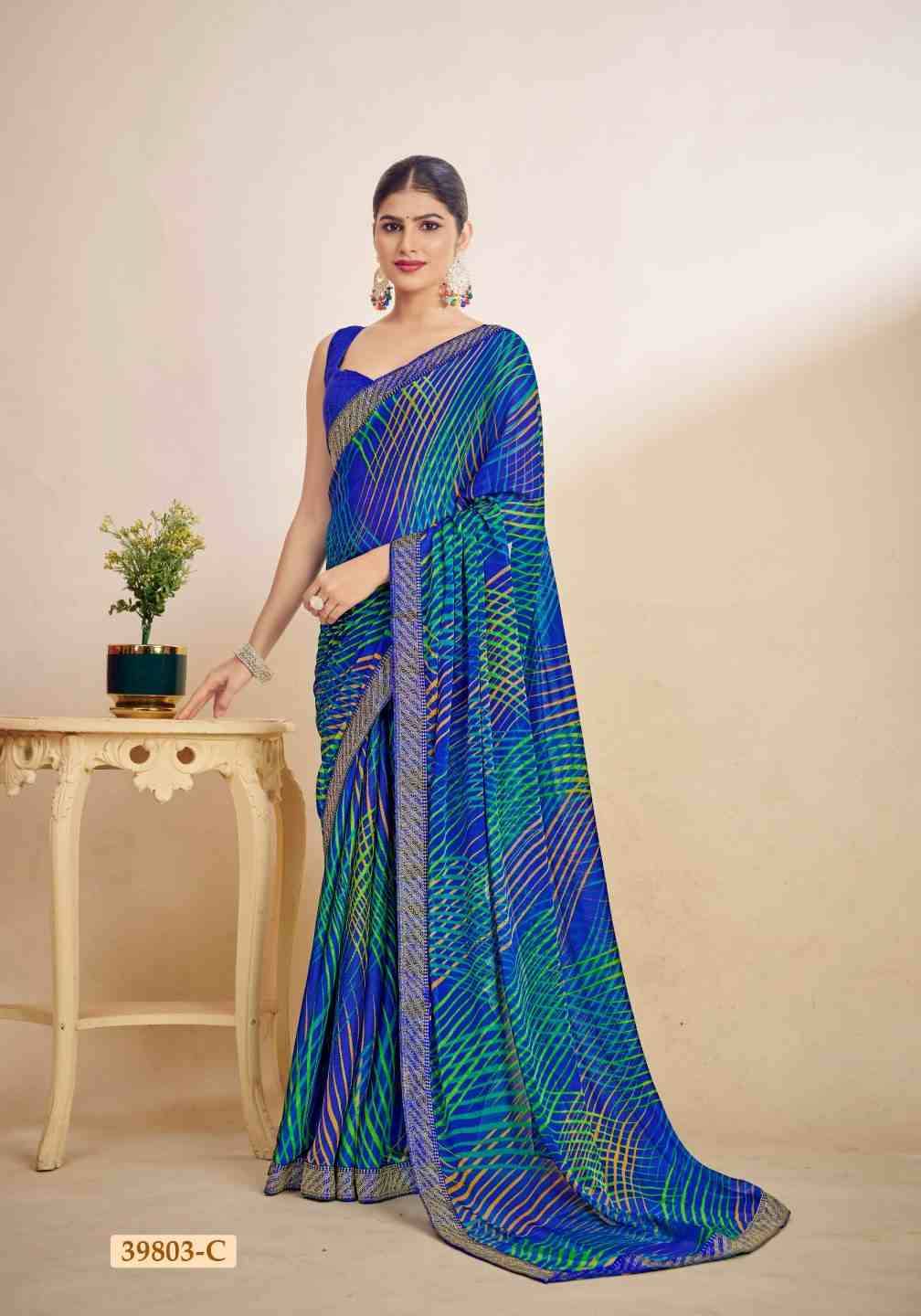 Simayaa Vol-29 By Ruchi Sarees 39801-A To 39803-D Series Indian Traditional Wear Collection Beautiful Stylish Fancy Colorful Party Wear & Occasional Wear Chiffon Sarees At Wholesale Price