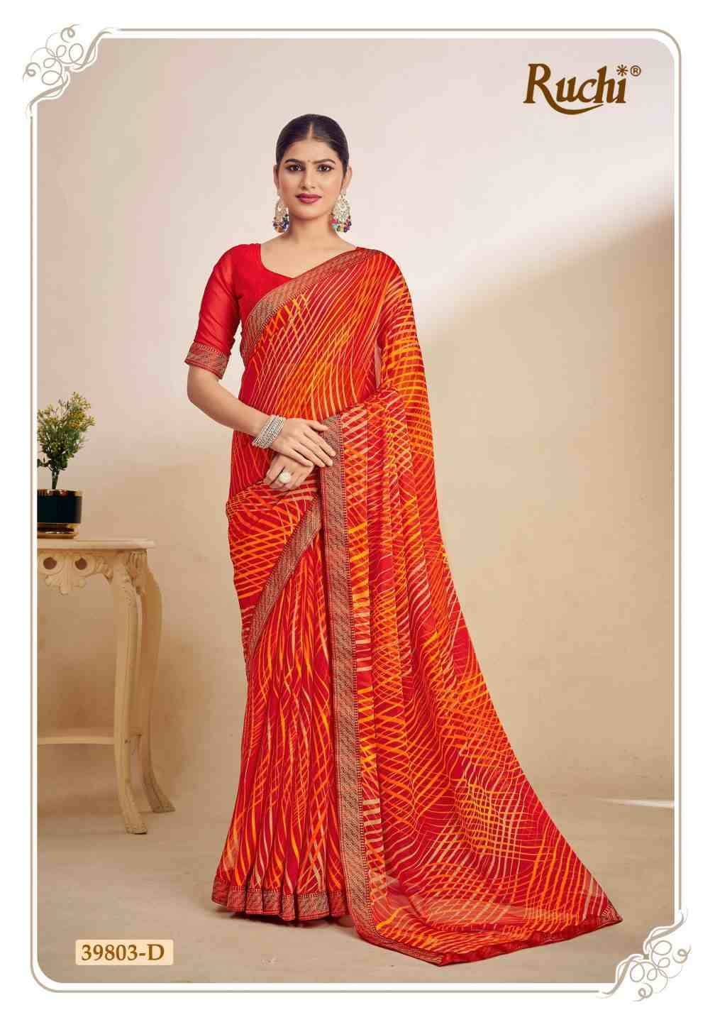 Simayaa Vol-29 By Ruchi Sarees 39801-A To 39803-D Series Indian Traditional Wear Collection Beautiful Stylish Fancy Colorful Party Wear & Occasional Wear Chiffon Sarees At Wholesale Price