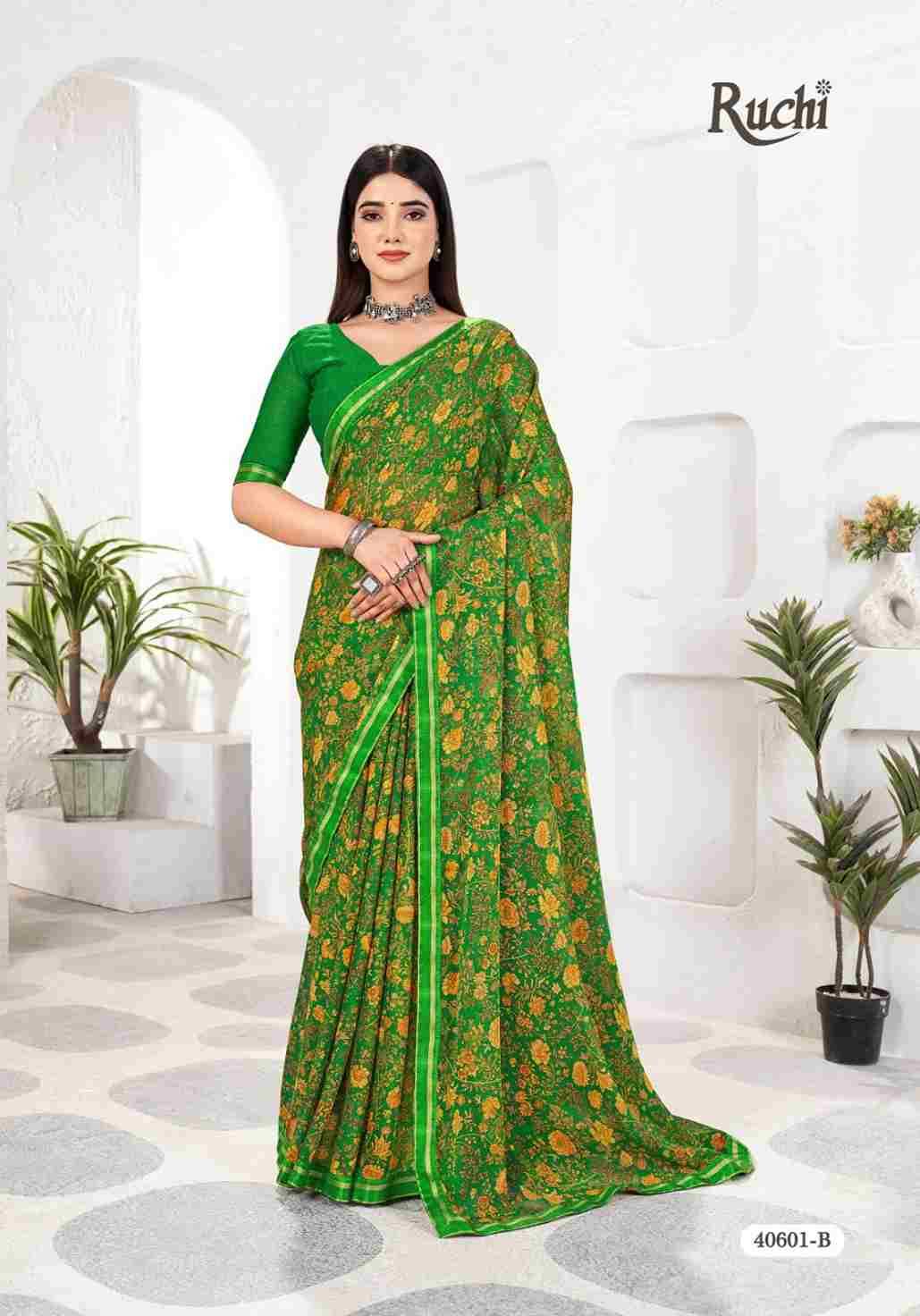 Simayaa Vol-31 By Ruchi Sarees 40601-A To 40603-D Series Indian Traditional Wear Collection Beautiful Stylish Fancy Colorful Party Wear & Occasional Wear Chiffon Sarees At Wholesale Price
