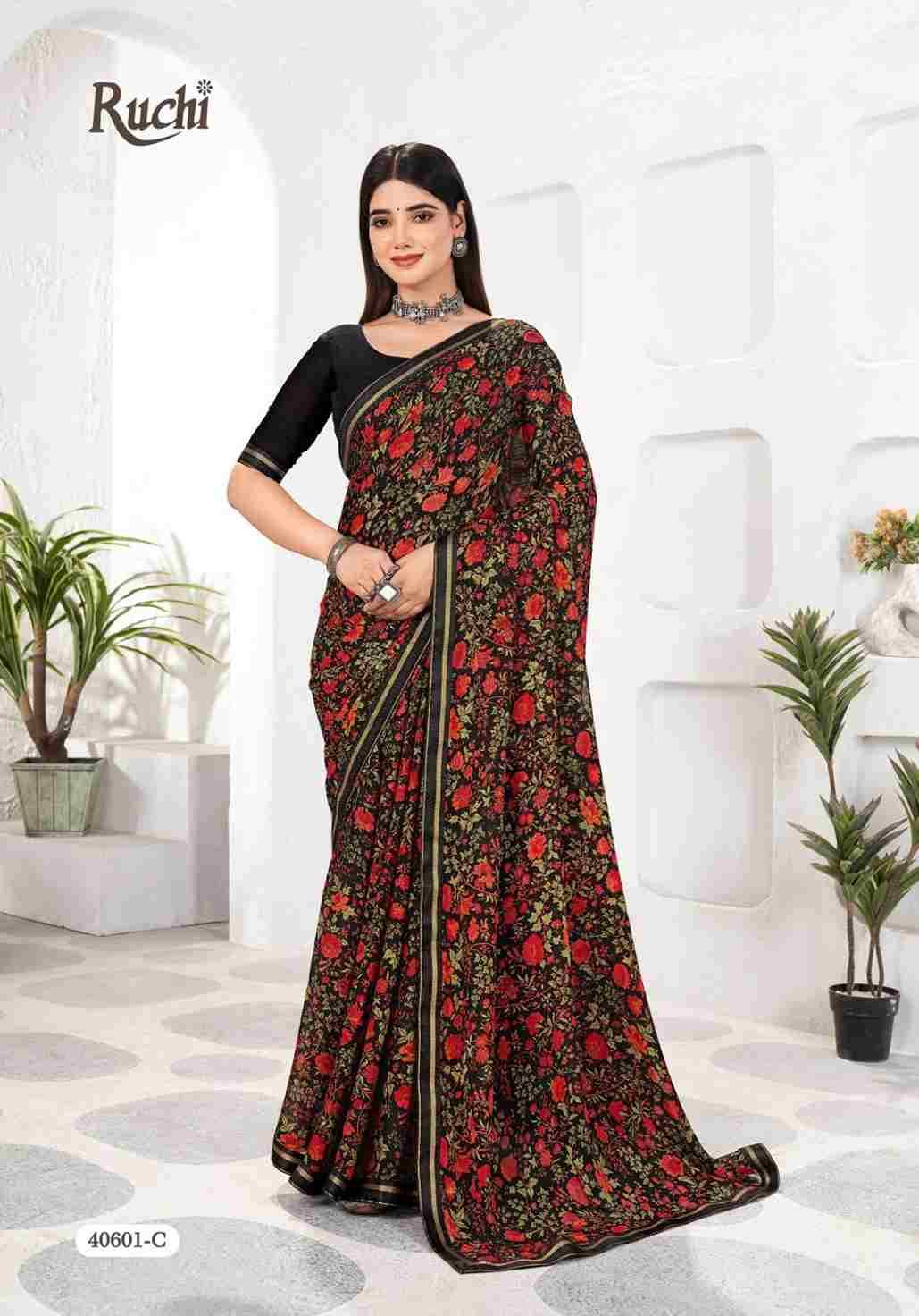 Simayaa Vol-31 By Ruchi Sarees 40601-A To 40603-D Series Indian Traditional Wear Collection Beautiful Stylish Fancy Colorful Party Wear & Occasional Wear Chiffon Sarees At Wholesale Price