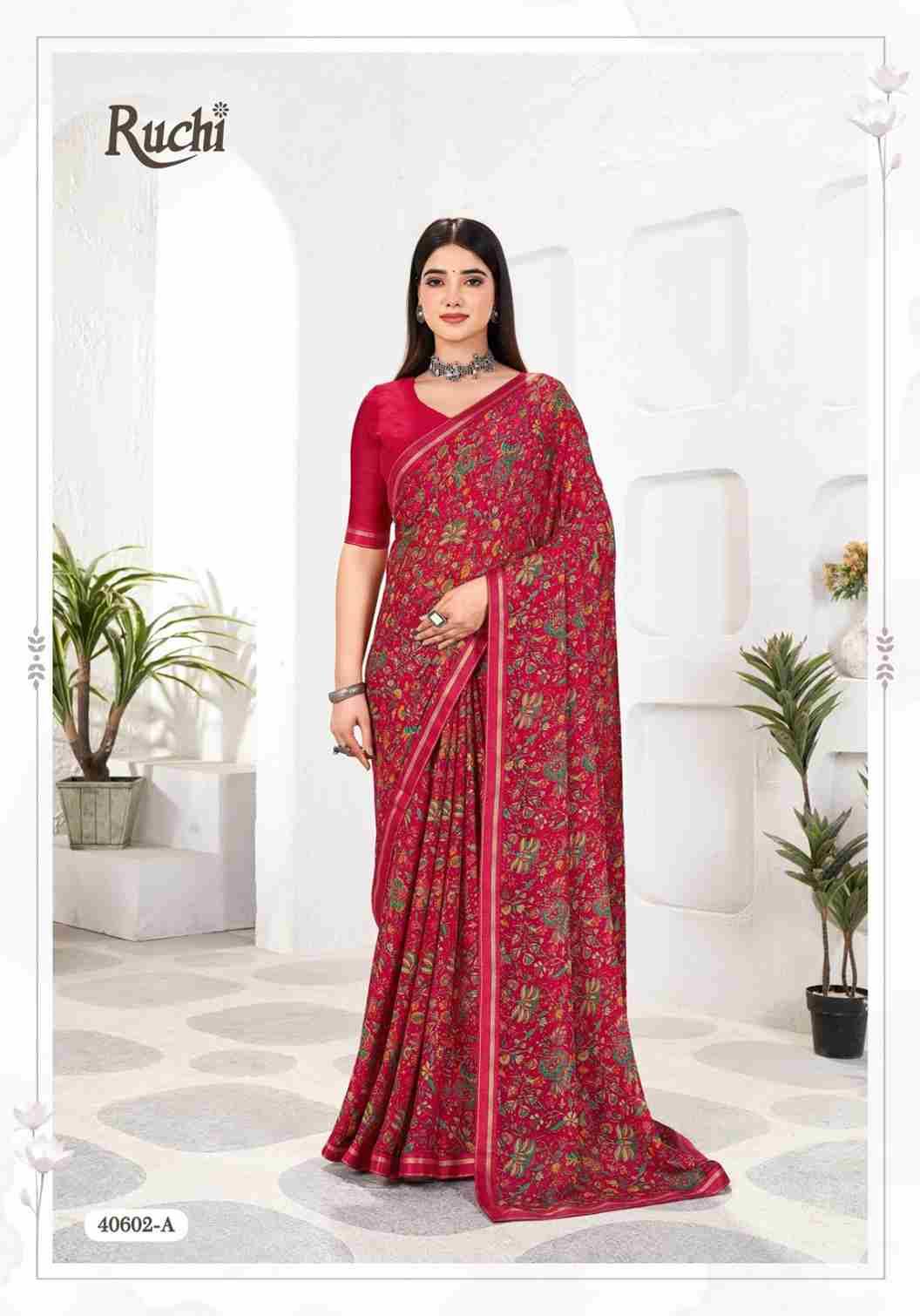 Simayaa Vol-31 By Ruchi Sarees 40601-A To 40603-D Series Indian Traditional Wear Collection Beautiful Stylish Fancy Colorful Party Wear & Occasional Wear Chiffon Sarees At Wholesale Price