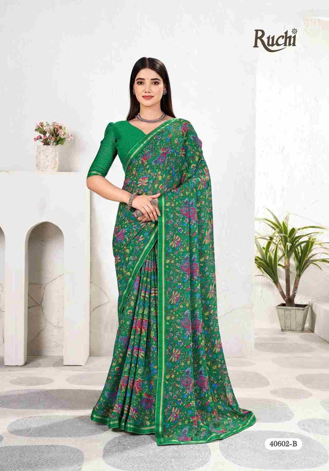 Simayaa Vol-31 By Ruchi Sarees 40601-A To 40603-D Series Indian Traditional Wear Collection Beautiful Stylish Fancy Colorful Party Wear & Occasional Wear Chiffon Sarees At Wholesale Price