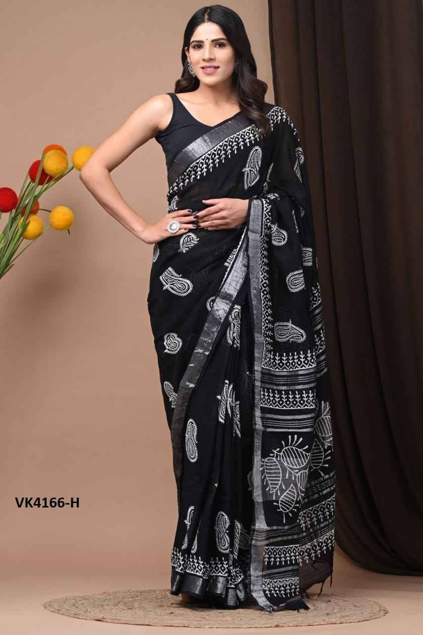 VK-4166 By Fashid Wholesale 4166-A To 4166-R Series Indian Traditional Wear Collection Beautiful Stylish Fancy Colorful Party Wear & Occasional Wear Linen Sarees At Wholesale Price