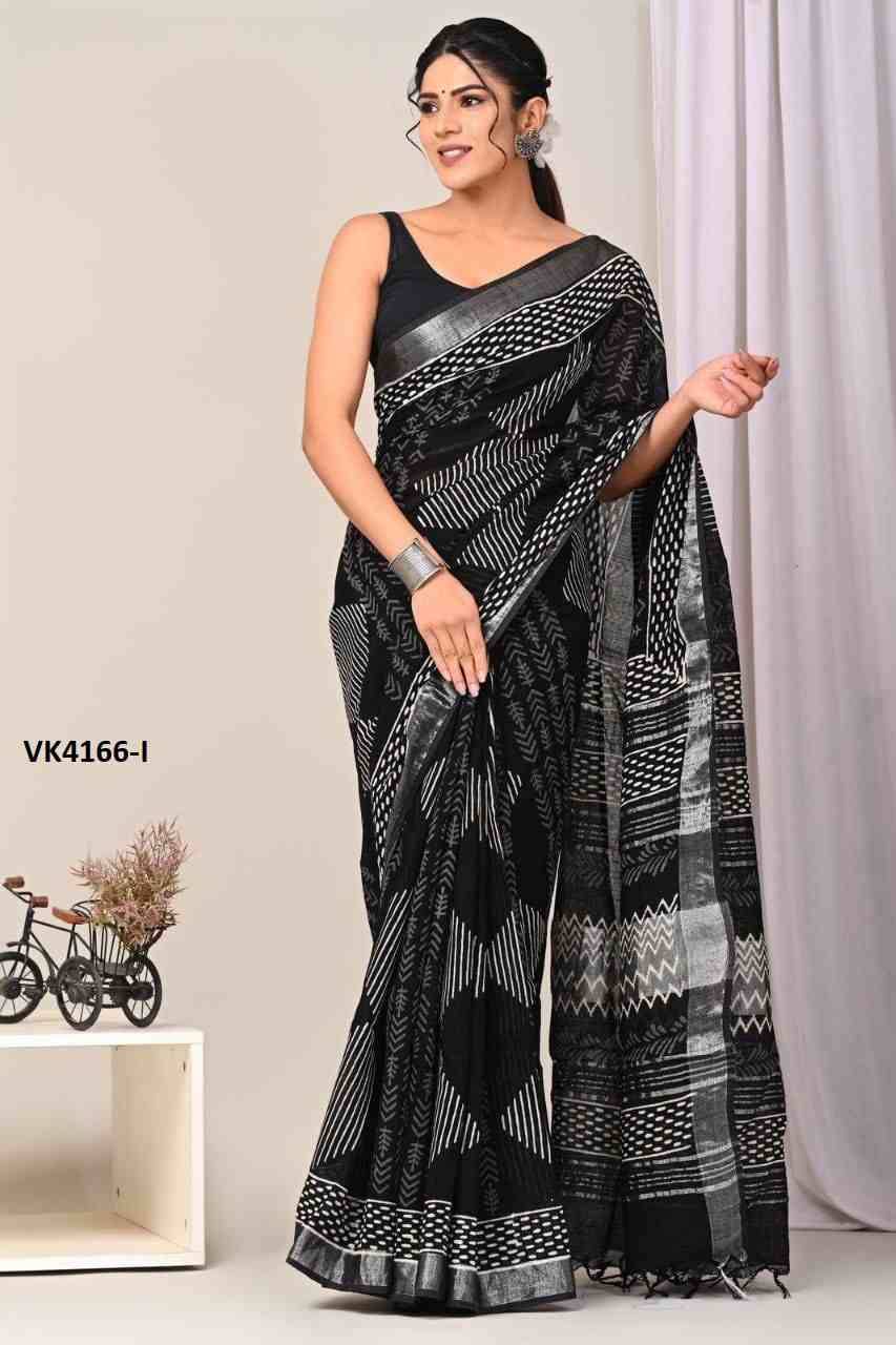 VK-4166 By Fashid Wholesale 4166-A To 4166-R Series Indian Traditional Wear Collection Beautiful Stylish Fancy Colorful Party Wear & Occasional Wear Linen Sarees At Wholesale Price