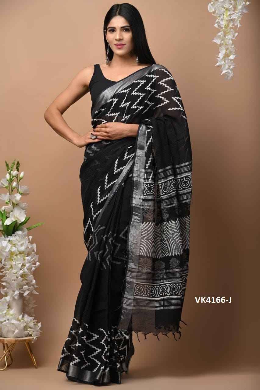 VK-4166 By Fashid Wholesale 4166-A To 4166-R Series Indian Traditional Wear Collection Beautiful Stylish Fancy Colorful Party Wear & Occasional Wear Linen Sarees At Wholesale Price