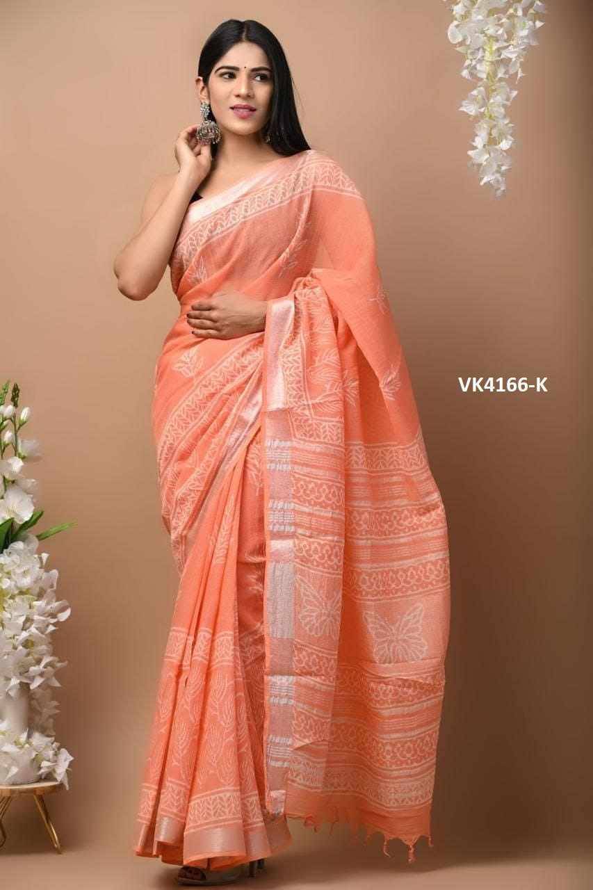 VK-4166 By Fashid Wholesale 4166-A To 4166-R Series Indian Traditional Wear Collection Beautiful Stylish Fancy Colorful Party Wear & Occasional Wear Linen Sarees At Wholesale Price