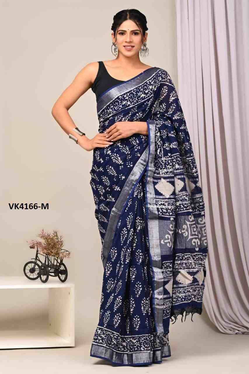 VK-4166 By Fashid Wholesale 4166-A To 4166-R Series Indian Traditional Wear Collection Beautiful Stylish Fancy Colorful Party Wear & Occasional Wear Linen Sarees At Wholesale Price