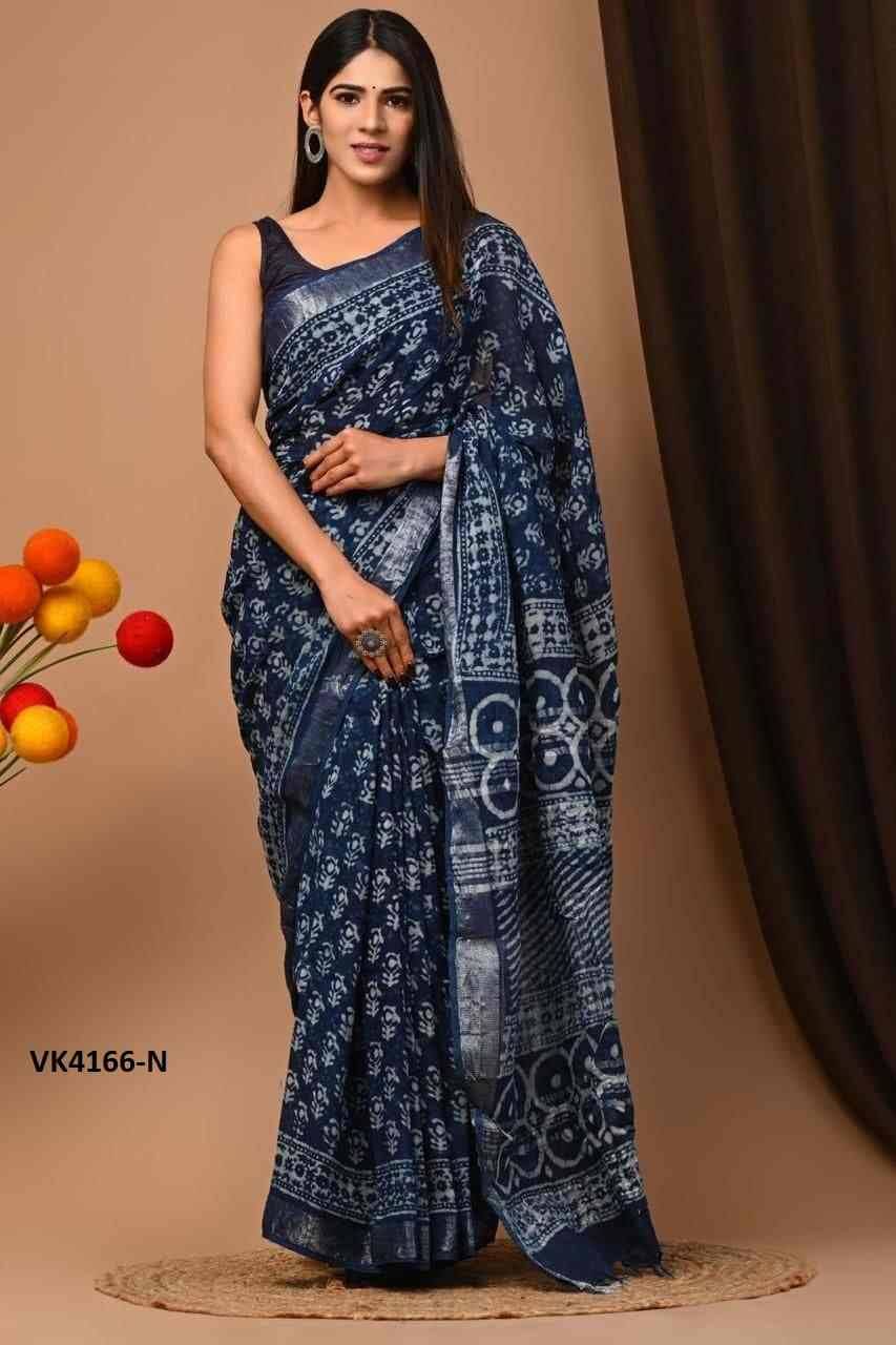 VK-4166 By Fashid Wholesale 4166-A To 4166-R Series Indian Traditional Wear Collection Beautiful Stylish Fancy Colorful Party Wear & Occasional Wear Linen Sarees At Wholesale Price