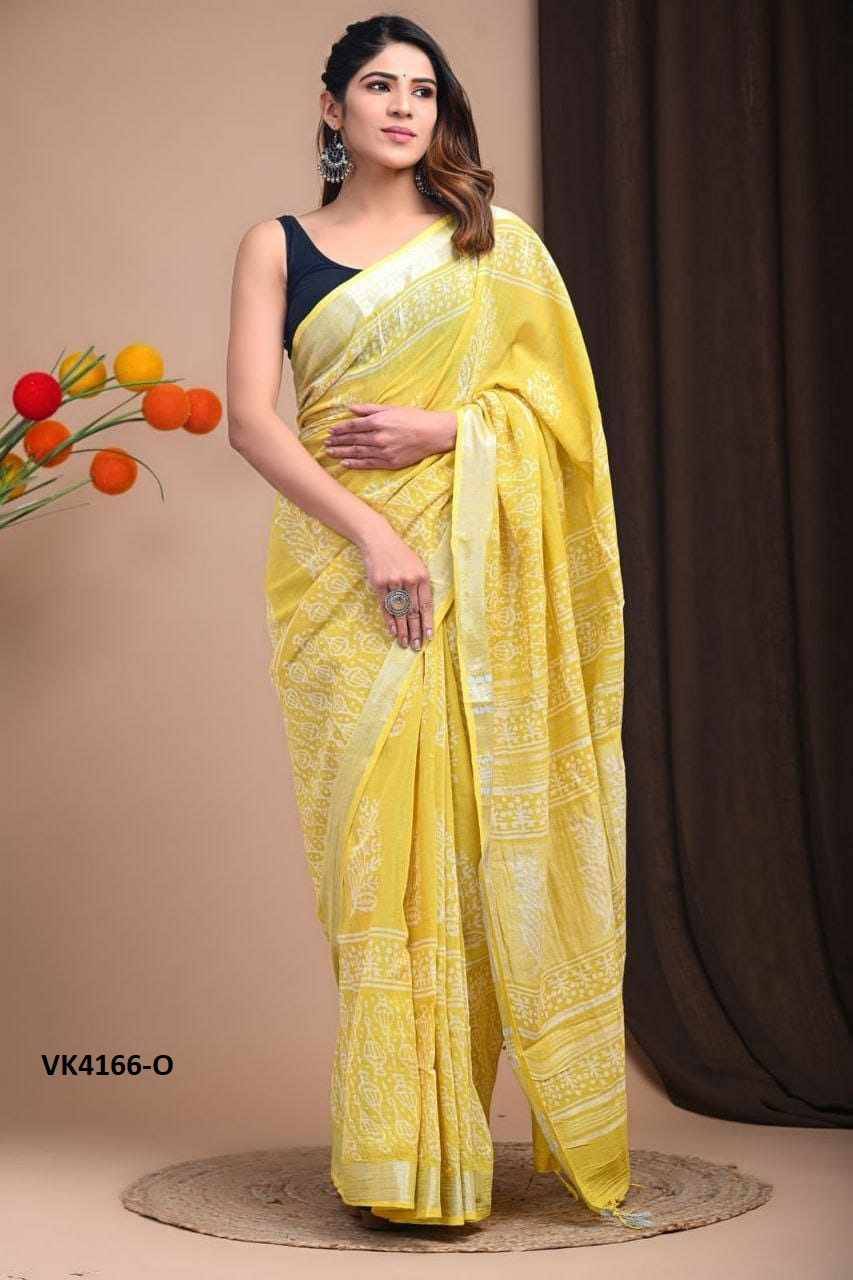 VK-4166 By Fashid Wholesale 4166-A To 4166-R Series Indian Traditional Wear Collection Beautiful Stylish Fancy Colorful Party Wear & Occasional Wear Linen Sarees At Wholesale Price