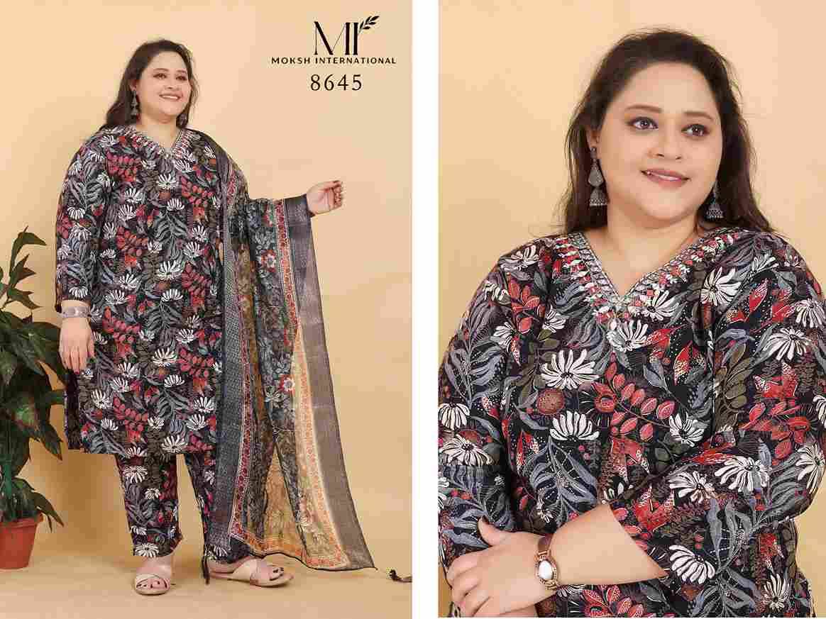 Big Size Royal Vol-1 By Moksh International 8644 To 8646 Series Beautiful Stylish Festive Suits Fancy Colorful Casual Wear & Ethnic Wear & Ready To Wear Rayon Print Dresses At Wholesale Price