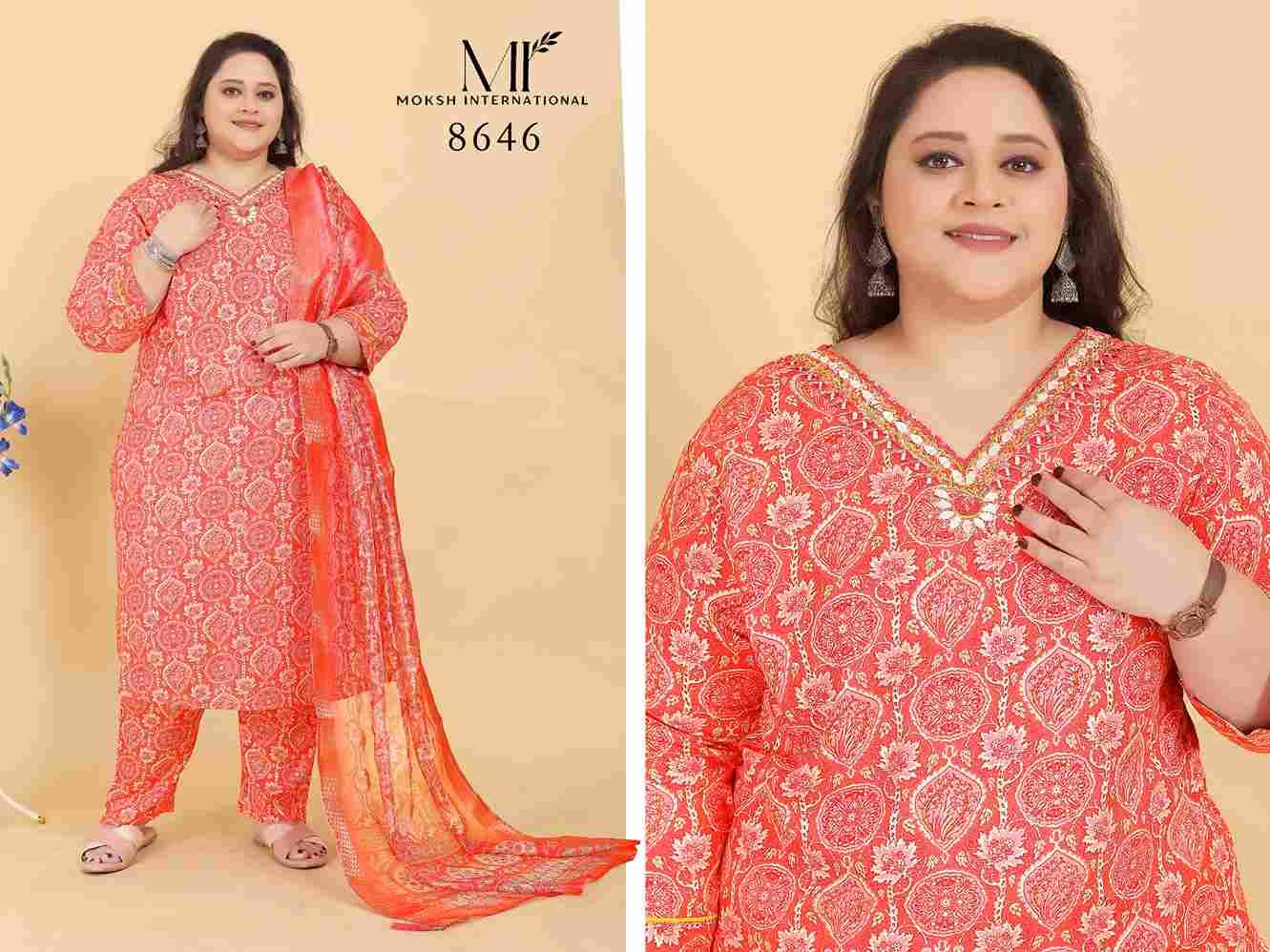 Big Size Royal Vol-1 By Moksh International 8644 To 8646 Series Beautiful Stylish Festive Suits Fancy Colorful Casual Wear & Ethnic Wear & Ready To Wear Rayon Print Dresses At Wholesale Price