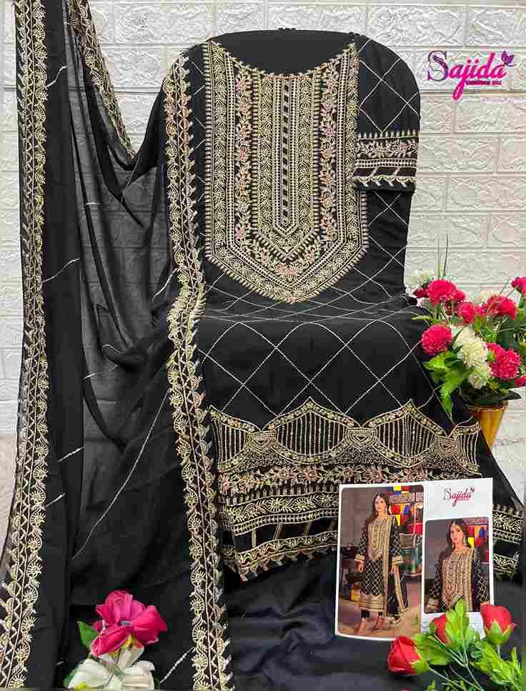Sajida Hit Design 1057 By Sajida Designer Suits Beautiful Pakistani Suits Colorful Stylish Fancy Casual Wear & Ethnic Wear Heavy Faux Georgette Embroidered Dresses At Wholesale Price