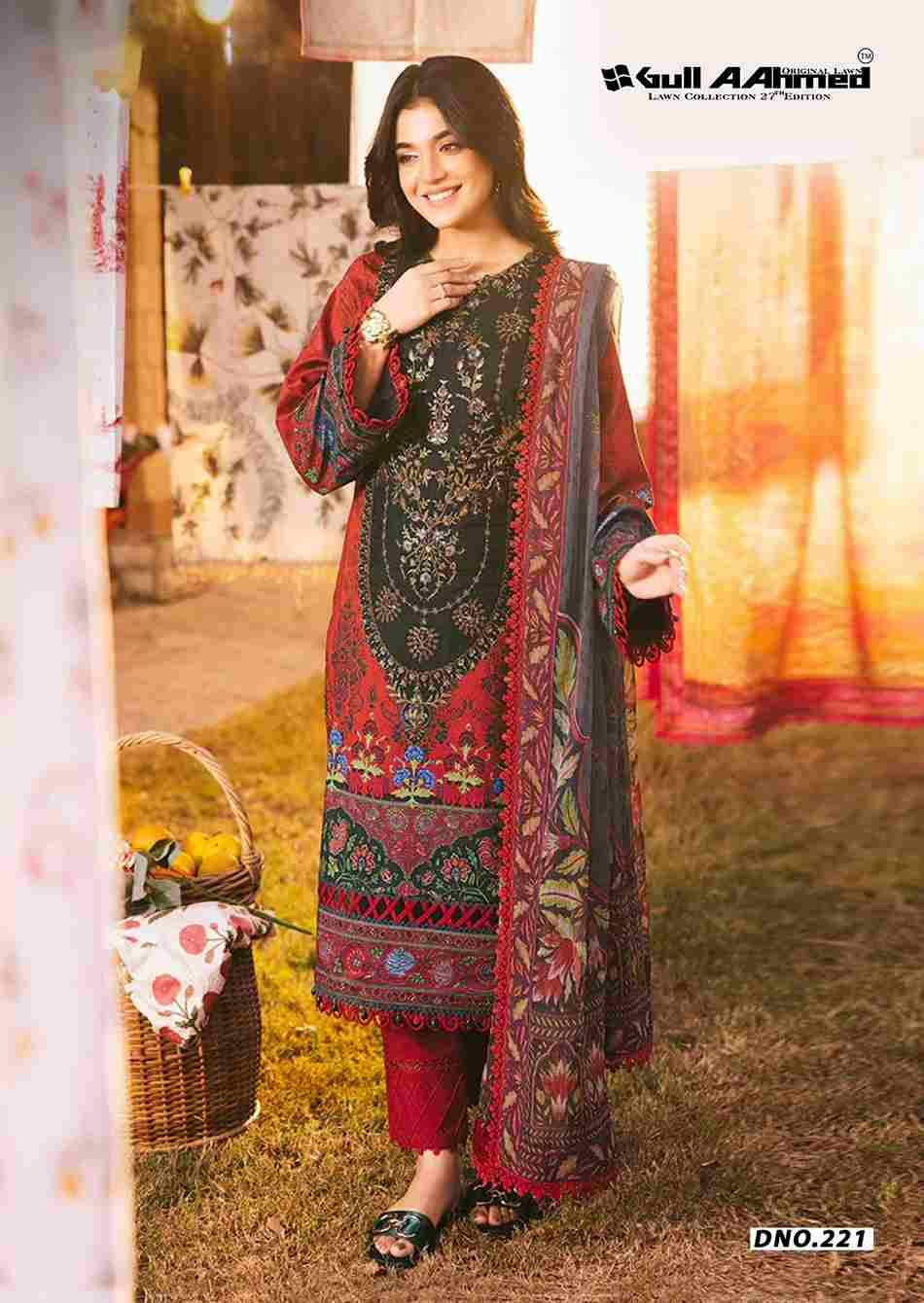 Gull Aahmed Lawn Collection Vol-27 By Gull Aahmed 221 To 226 Series Beautiful Festive Suits Stylish Fancy Colorful Casual Wear & Ethnic Wear Pure Lawn Dresses At Wholesale Price