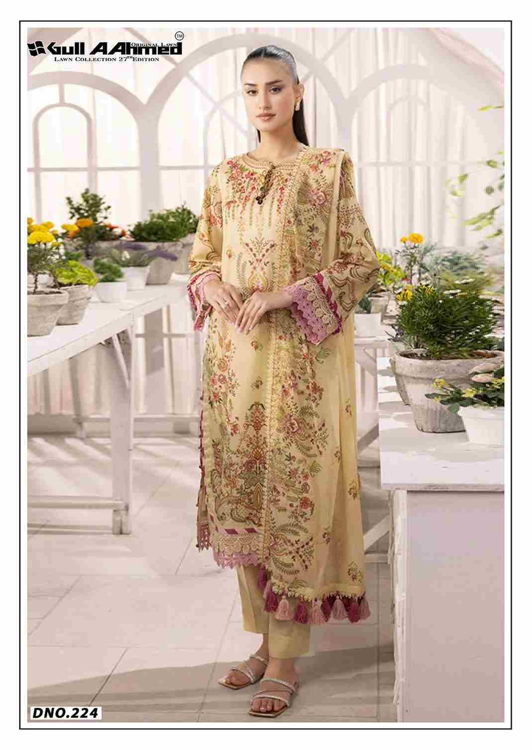 Gull Aahmed Lawn Collection Vol-27 By Gull Aahmed 221 To 226 Series Beautiful Festive Suits Stylish Fancy Colorful Casual Wear & Ethnic Wear Pure Lawn Dresses At Wholesale Price