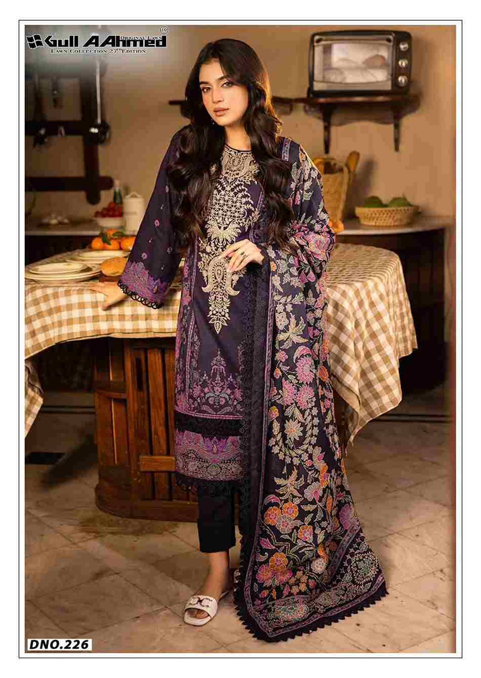 Gull Aahmed Lawn Collection Vol-27 By Gull Aahmed 221 To 226 Series Beautiful Festive Suits Stylish Fancy Colorful Casual Wear & Ethnic Wear Pure Lawn Dresses At Wholesale Price