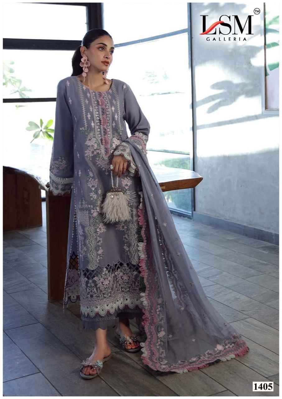 Parian Dream Vol-14 By Lsm Galleria 1401 To 1406 Series Beautiful Festive Suits Colorful Stylish Fancy Casual Wear & Ethnic Wear Pure Lawn Print With Work Dresses At Wholesale Price