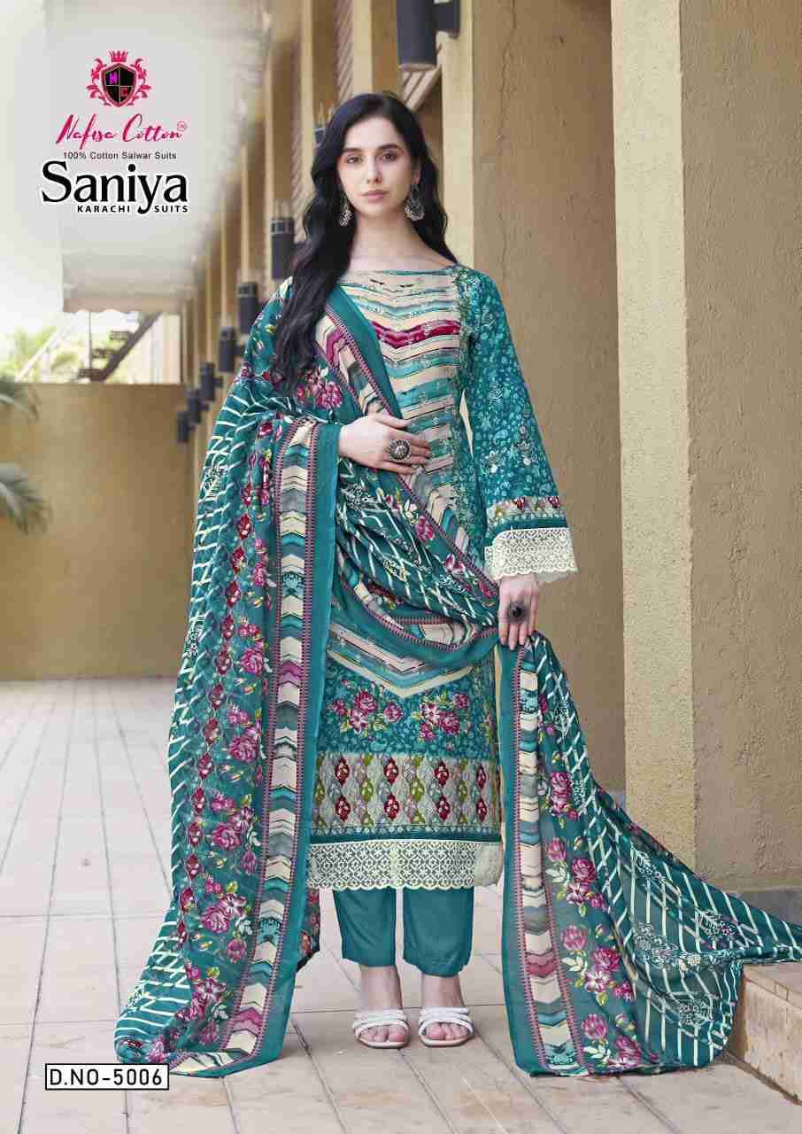Saniya Vol-5 By Nafisa Cotton 5001 To 5006 Series Beautiful Stylish Festive Suits Fancy Colorful Casual Wear & Ethnic Wear & Ready To Wear Soft Cotton Print Dresses At Wholesale Price