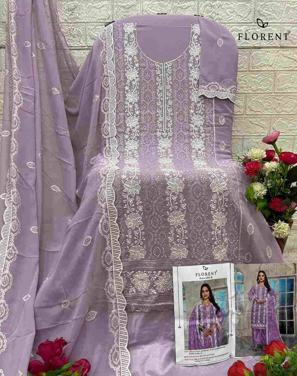 Florent 1032 Colours By Fashid Wholesale 1032-A To 1032-D Series Beautiful Pakistani Suits Stylish Fancy Colorful Party Wear & Occasional Wear Faux Georgette Dresses At Wholesale Price