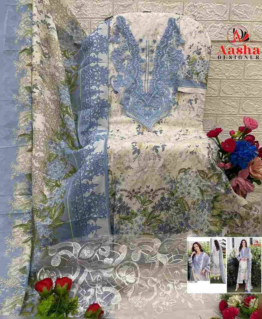 Aasha Hit Design 1168 By Aasha Designer Wholesale Designer Pakistani Suits Collection Beautiful Stylish Fancy Colorful Party Wear & Occasional Wear Pure Cotton Dresses At Wholesale Price
