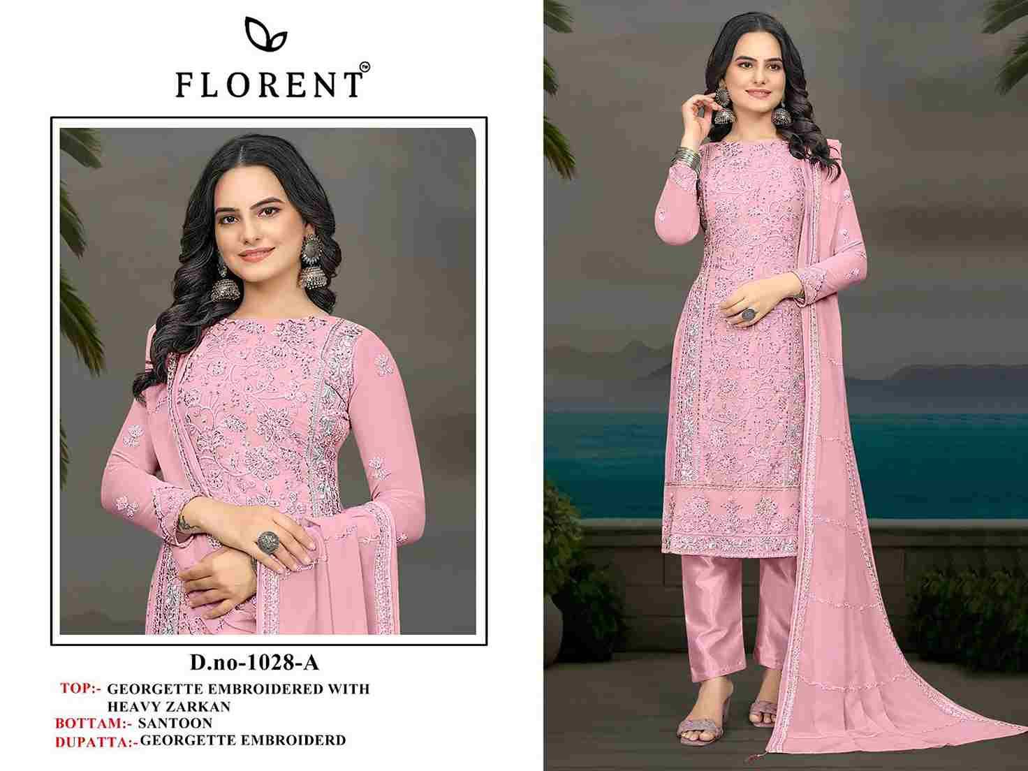 Florent 1028 Colours By Fashid Wholesale 1028-A To 1028-D Series Pakistani Suits Beautiful Fancy Colorful Stylish Party Wear & Occasional Wear Georgette Embroidery Dresses At Wholesale Price