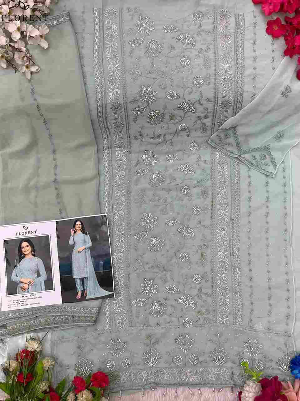 Florent 1028 Colours By Fashid Wholesale 1028-A To 1028-D Series Pakistani Suits Beautiful Fancy Colorful Stylish Party Wear & Occasional Wear Georgette Embroidery Dresses At Wholesale Price