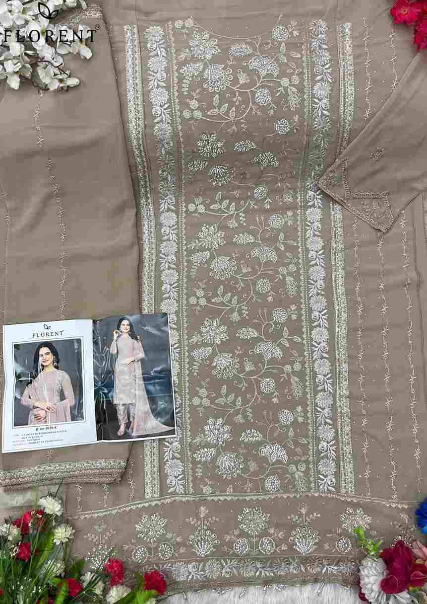 Florent 1028 Colours By Fashid Wholesale 1028-A To 1028-D Series Pakistani Suits Beautiful Fancy Colorful Stylish Party Wear & Occasional Wear Georgette Embroidery Dresses At Wholesale Price