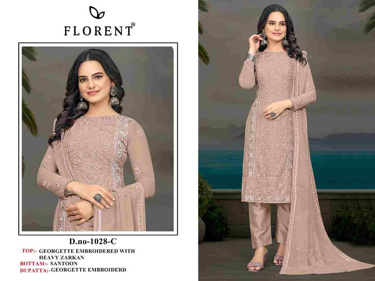 Florent 1028 Colours By Fashid Wholesale 1028-A To 1028-D Series Pakistani Suits Beautiful Fancy Colorful Stylish Party Wear & Occasional Wear Georgette Embroidery Dresses At Wholesale Price