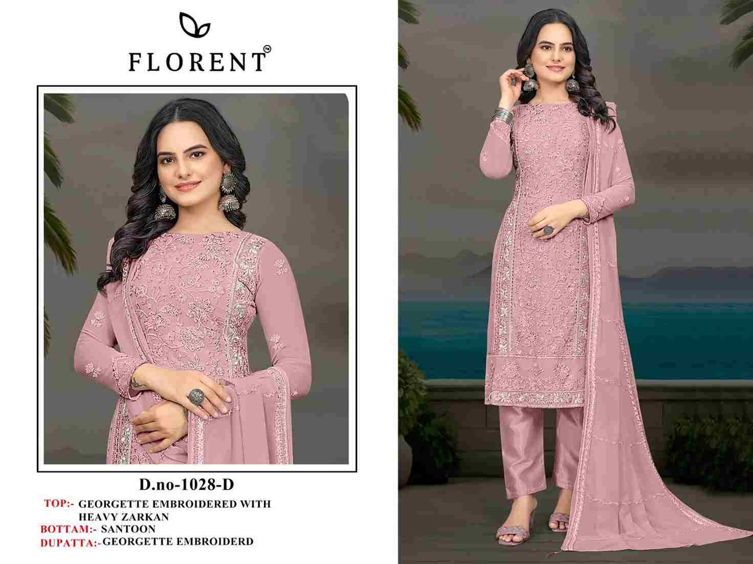 Florent 1028 Colours By Fashid Wholesale 1028-A To 1028-D Series Pakistani Suits Beautiful Fancy Colorful Stylish Party Wear & Occasional Wear Georgette Embroidery Dresses At Wholesale Price