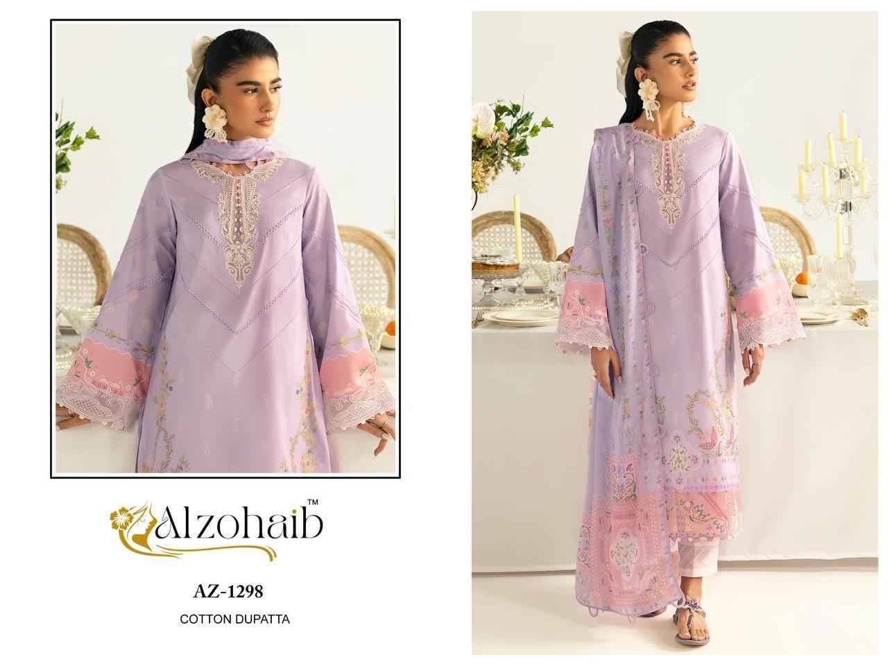 Alzohaib-1294 Series By Alzohaib 1294 To 1300 Series Beautiful Pakistani Suits Stylish Fancy Colorful Party Wear & Occasional Wear Pure Cotton Print Dresses At Wholesale Price