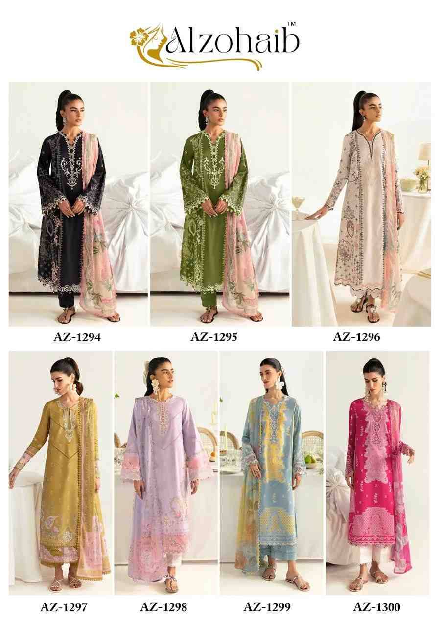 Alzohaib-1294 Series By Alzohaib 1294 To 1300 Series Beautiful Pakistani Suits Stylish Fancy Colorful Party Wear & Occasional Wear Pure Cotton Print Dresses At Wholesale Price