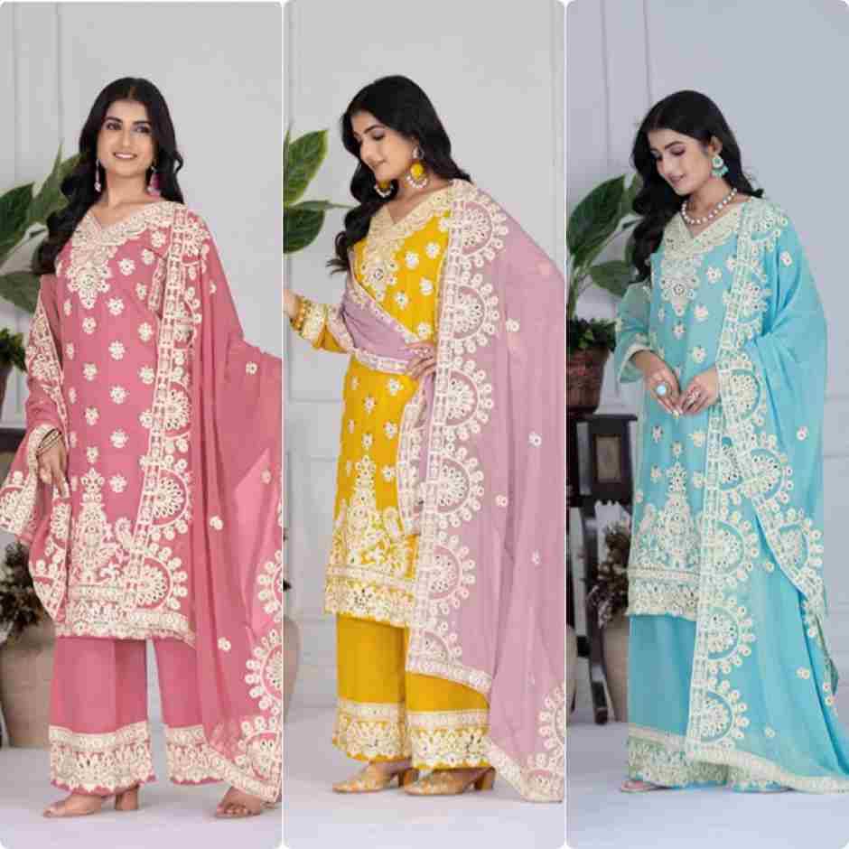 Kf-1688 By Fashid Wholesale 01 To 03 Series Beautiful Stylish Festive Suits Fancy Colorful Casual Wear & Ethnic Wear & Ready To Wear Heavy Faux Georgette Dresses At Wholesale Price