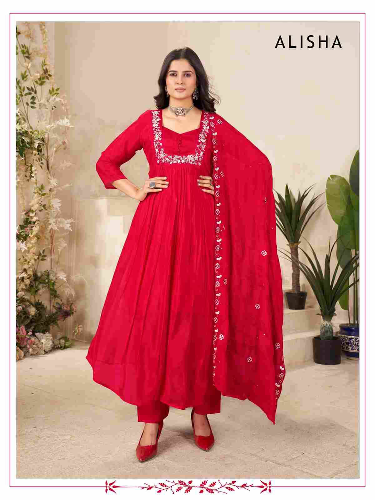 Alisha By Fashid Wholesale 01 To 05 Series Beautiful Stylish Festive Suits Fancy Colorful Casual Wear & Ethnic Wear & Ready To Wear Chinnon Viscose Dresses At Wholesale Price