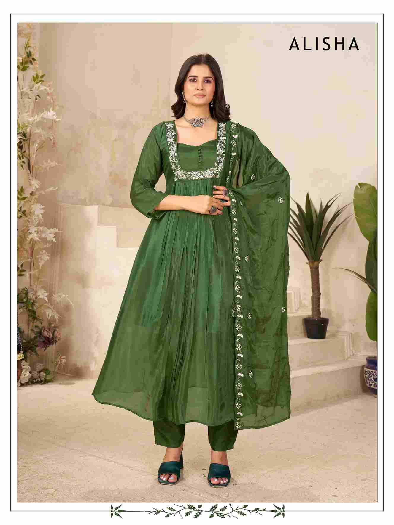 Alisha By Fashid Wholesale 01 To 05 Series Beautiful Stylish Festive Suits Fancy Colorful Casual Wear & Ethnic Wear & Ready To Wear Chinnon Viscose Dresses At Wholesale Price